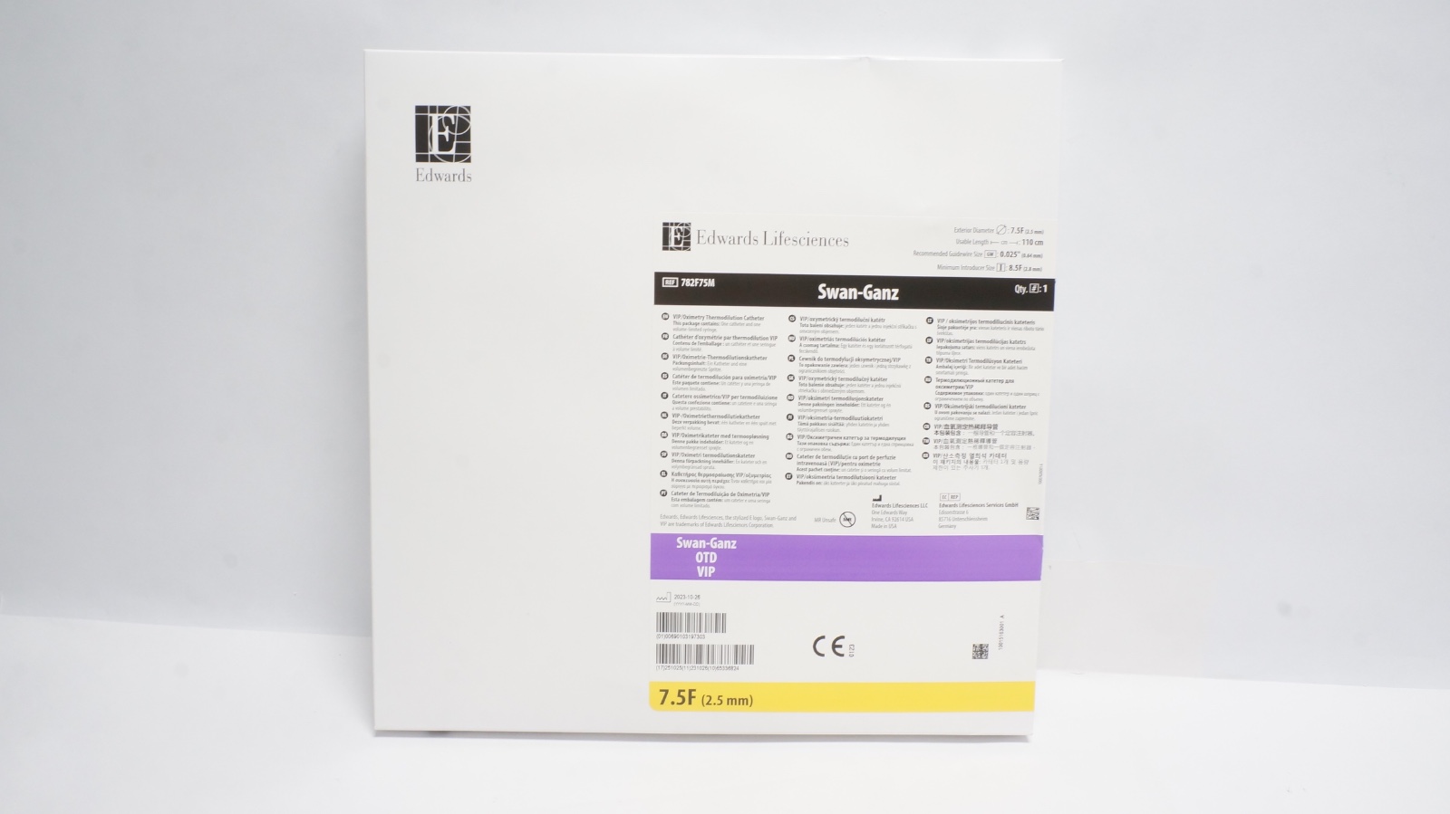Edwards Lifesciences 782F75M Swan-Ganz Catheter 7.5F 110cm