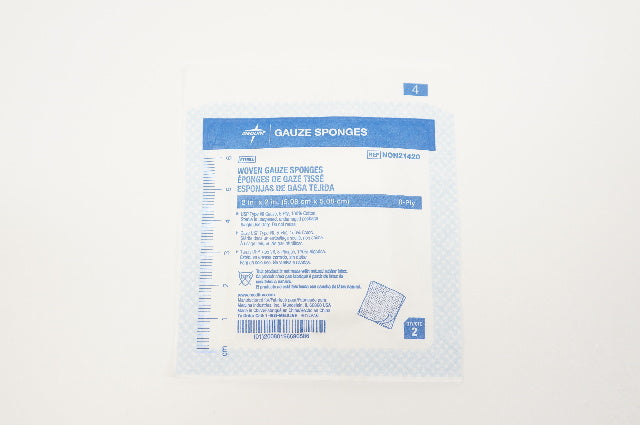 Medline NON21420 Woven Gauze Sponges 2inch x 2inch, 8-Ply