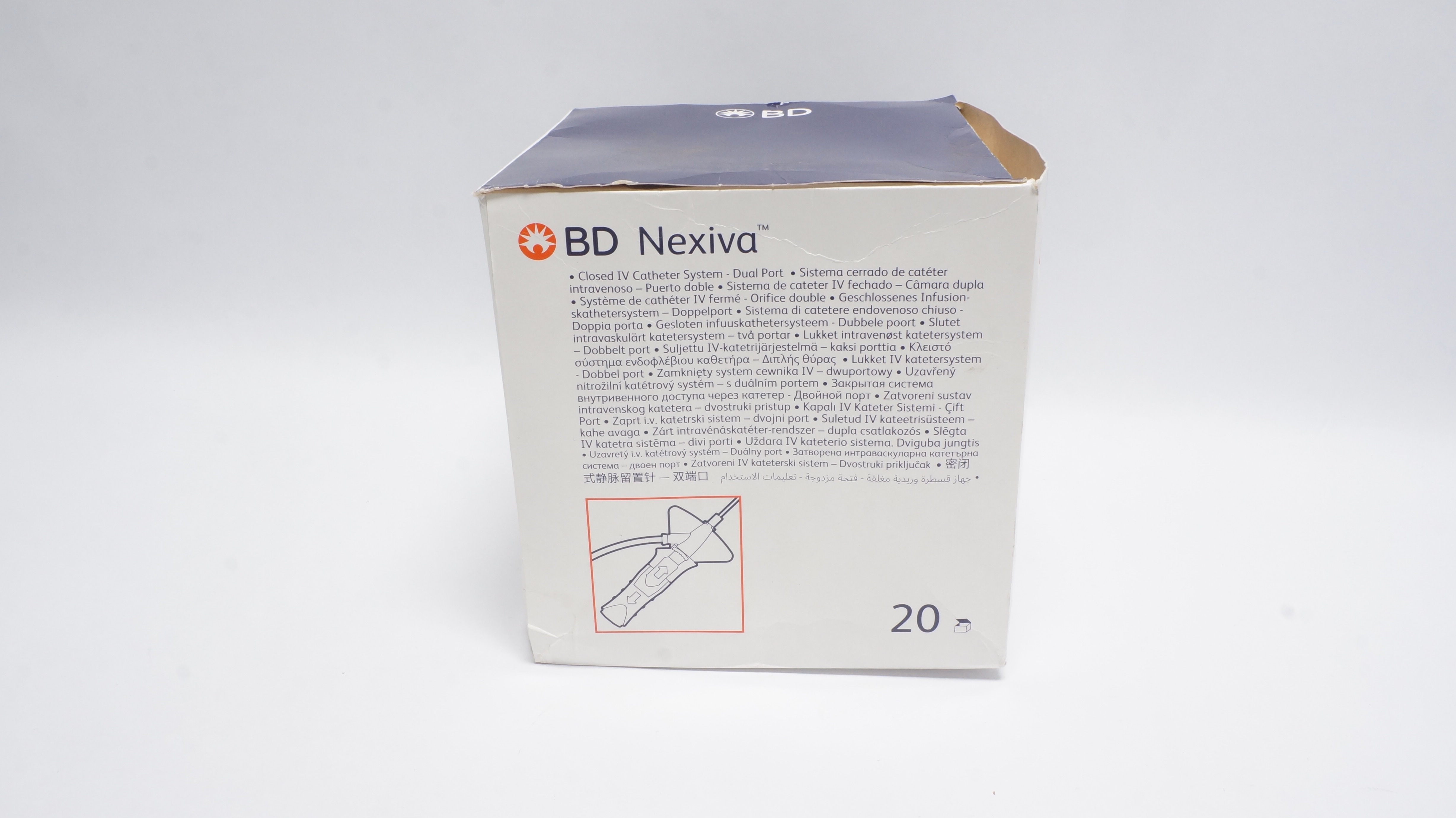 BD 383532 Nexiva Closed IV Cath. System Dual Port 22Ga x 1.00inch - Box of 17