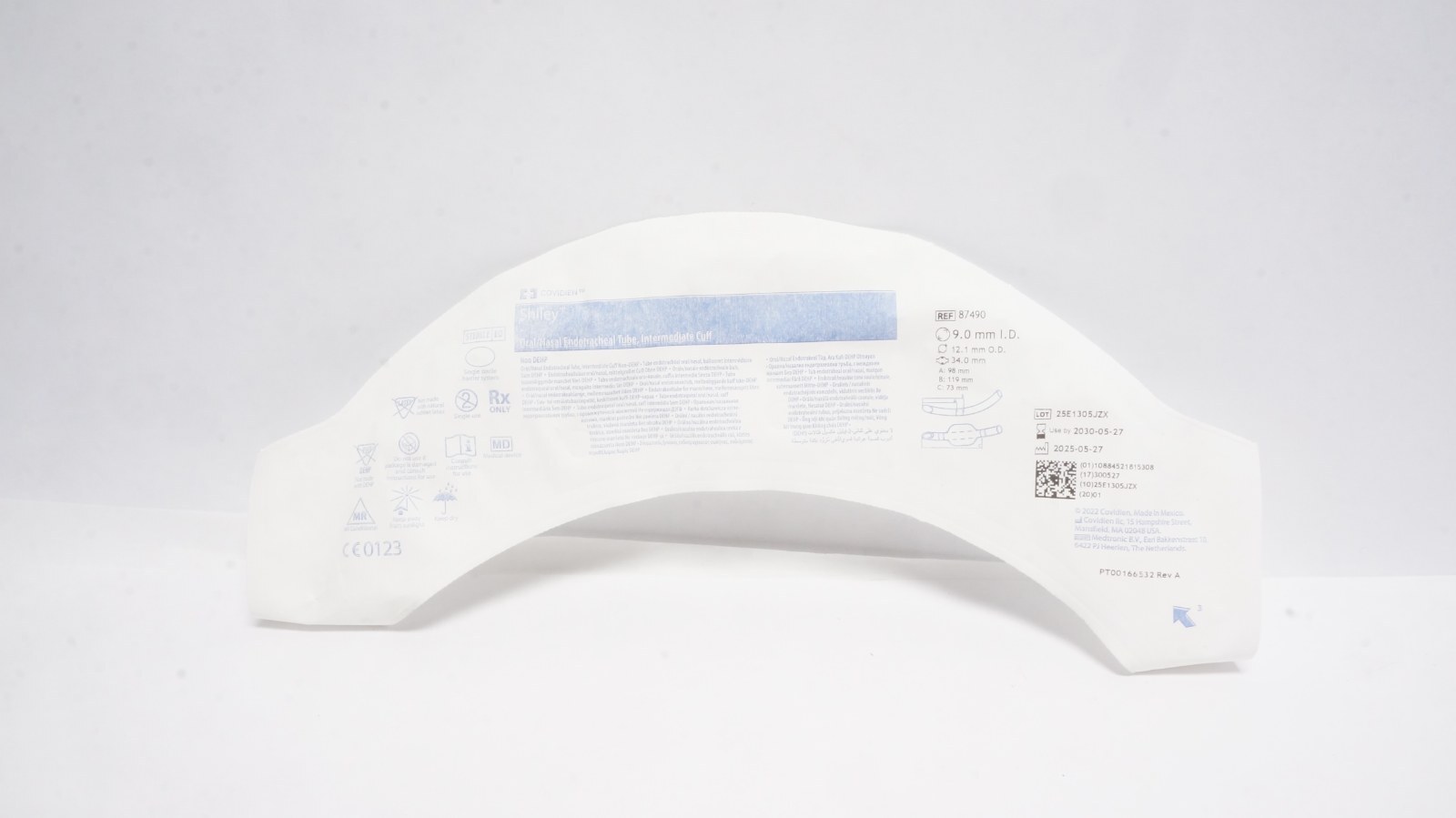 Covidien 87490 Shiley Endotracheal Tube 9.0 mm I.D. 34.0 mm
