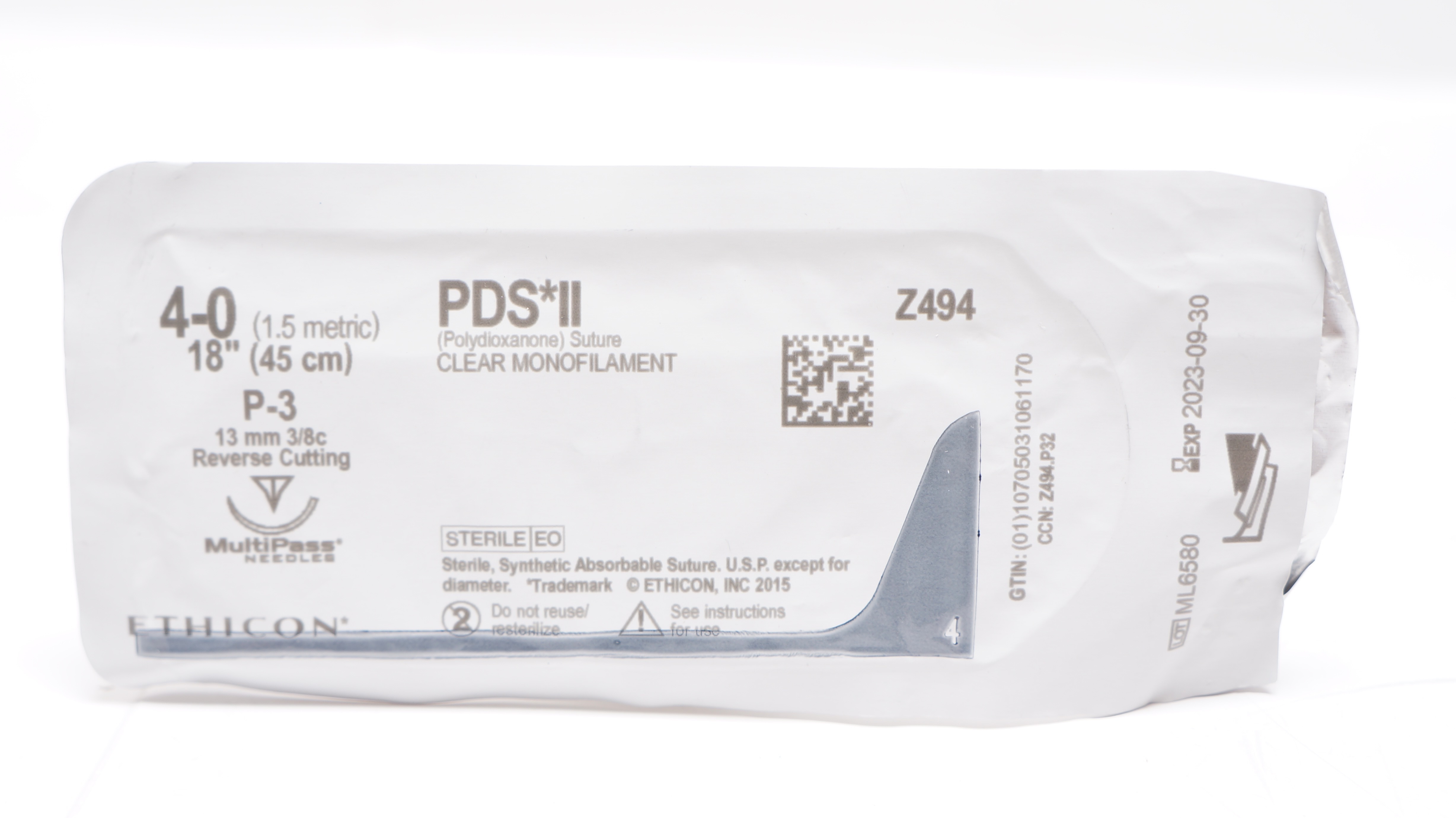 Ethicon Z494 4-0 PDS II Stre P-3 13mm 3/8c Reverse Cutting, 18inch (x)
