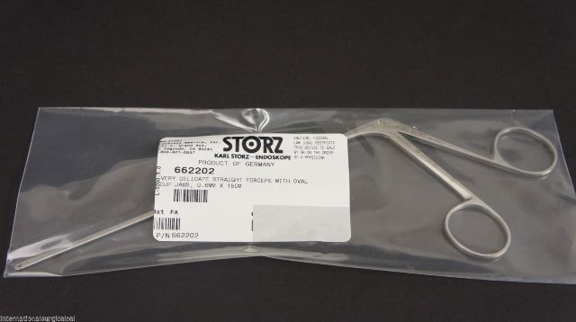 Karl Storz 662202 Very Delicate Straight Forceps Oval Cup Jaws 0.6mm x 15cm