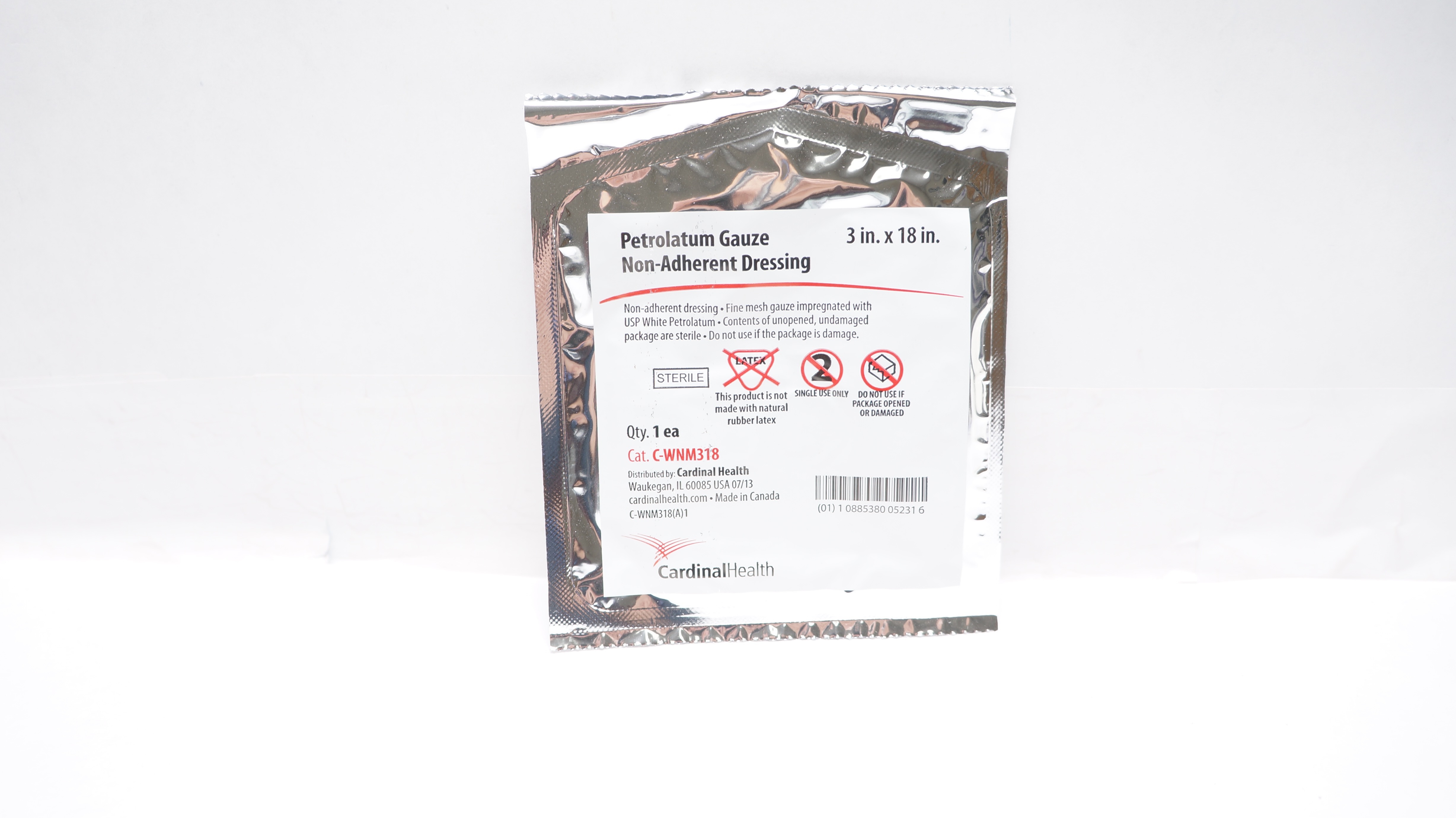 Cardinal Health C-WNM318 Petrolatum Gauze Non-Adherent Dressing 3In x 18In (x)