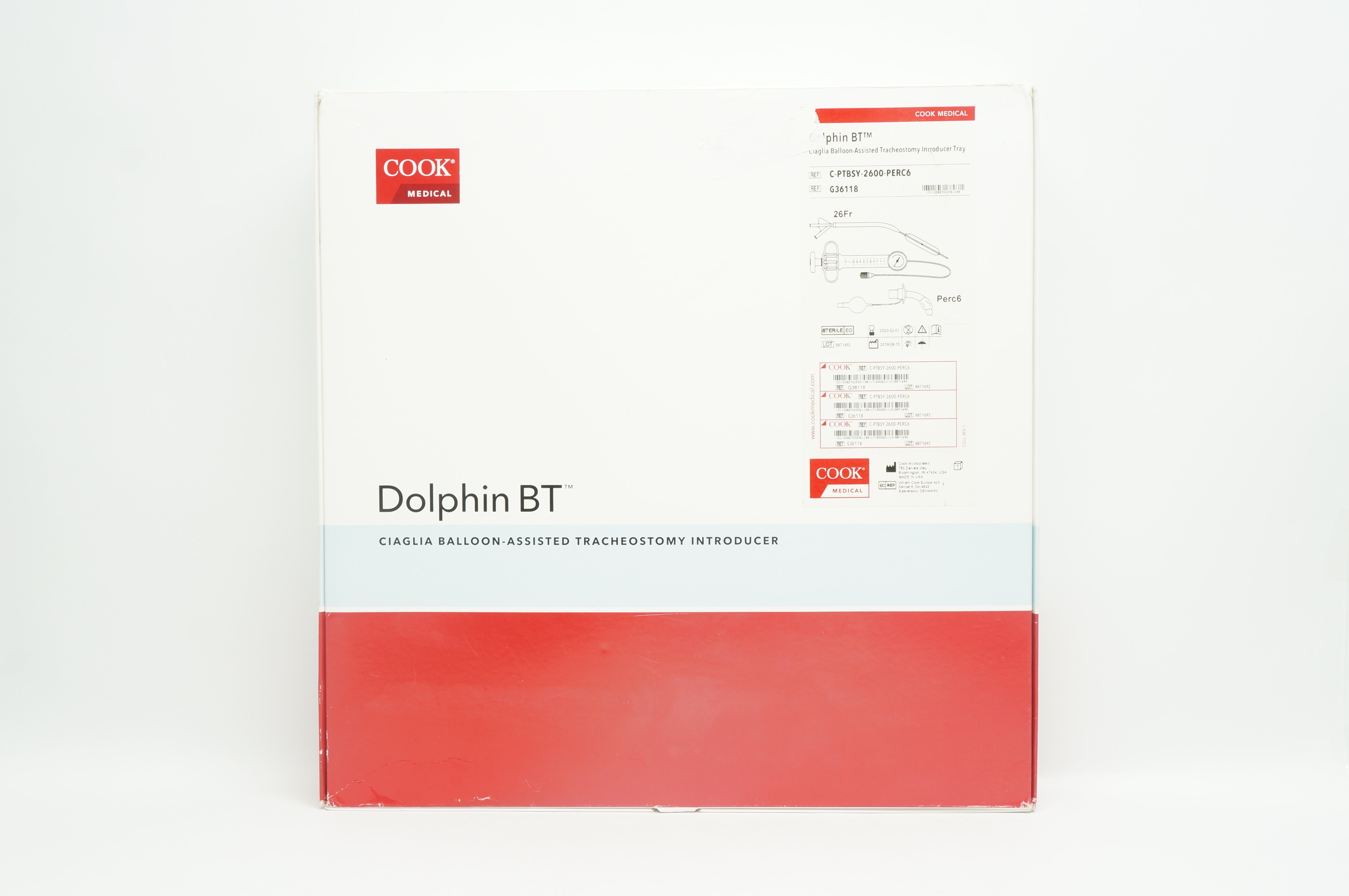 Cook G36118 Dolphin BT Ciaglia Balloon-Assisted Tracheostomy Tray Perc 6 26Fr(x)