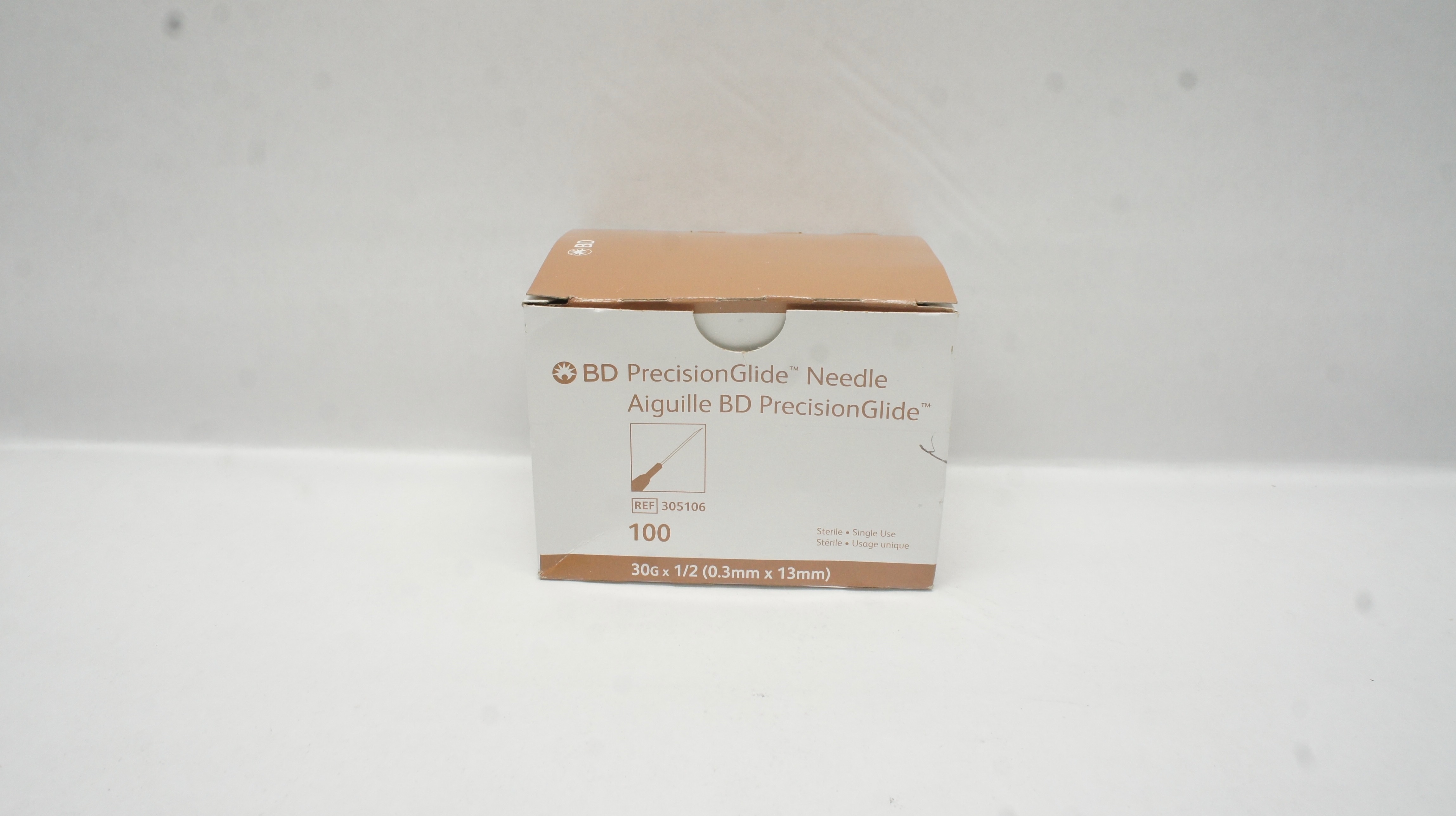 BD 305106 Becton PrecisionGlide Ndle. 30G x 1/2inch - Box of 80