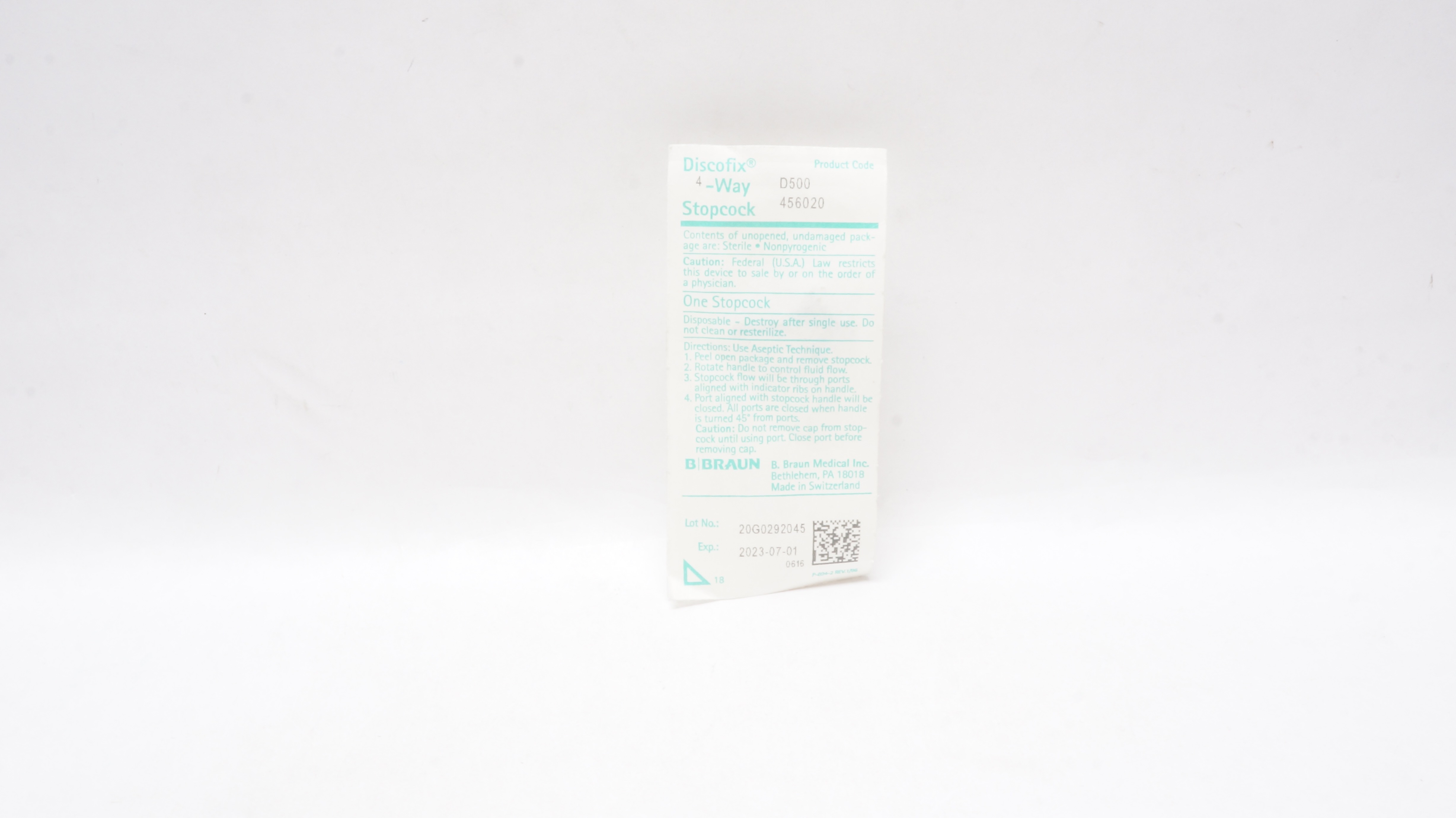 Braun 456020 Discofix 4-Way Stopcock