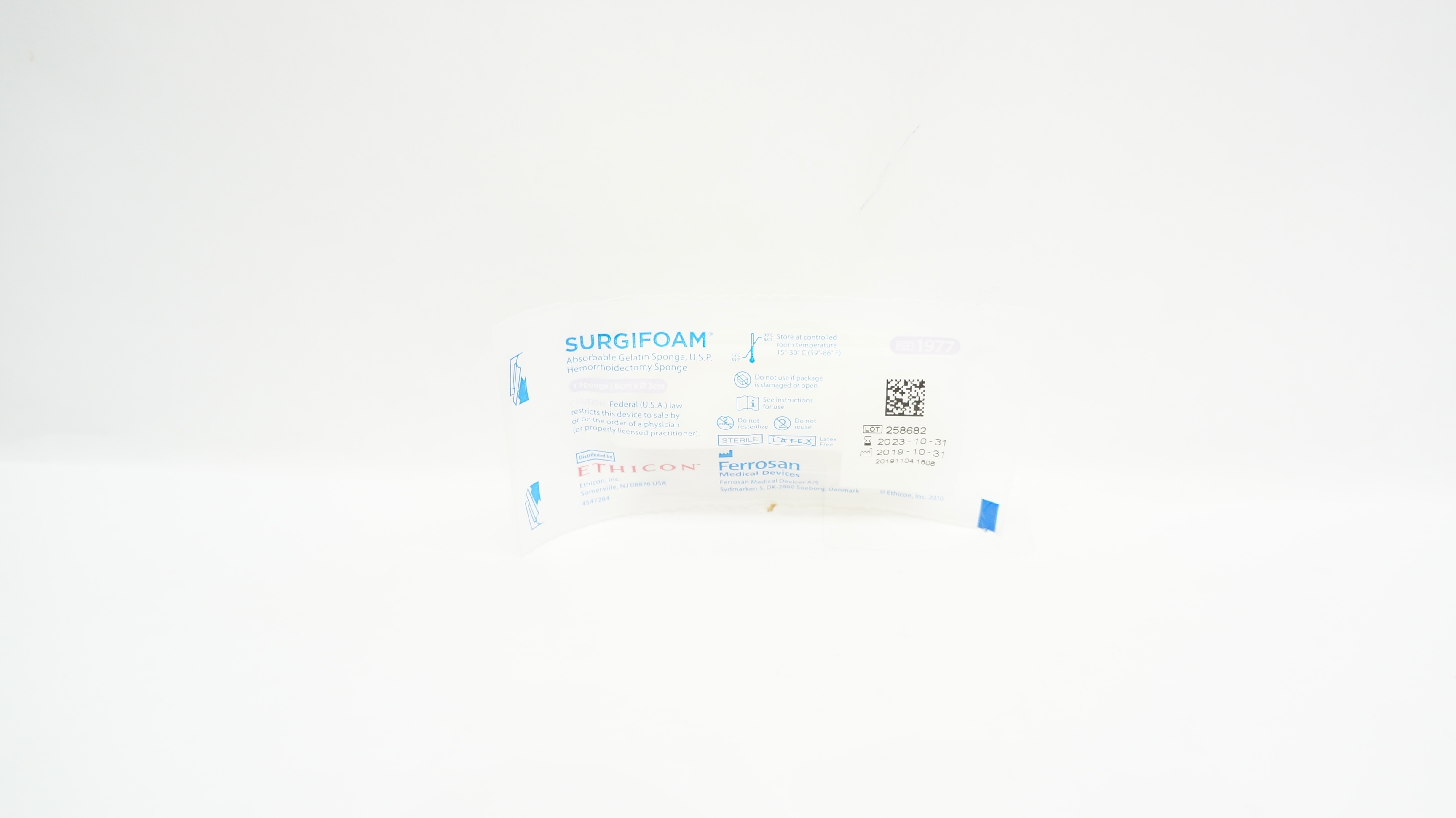 Ferrosan 1977 Ethicon Surgifoam Absorbable Gelatin Sponge