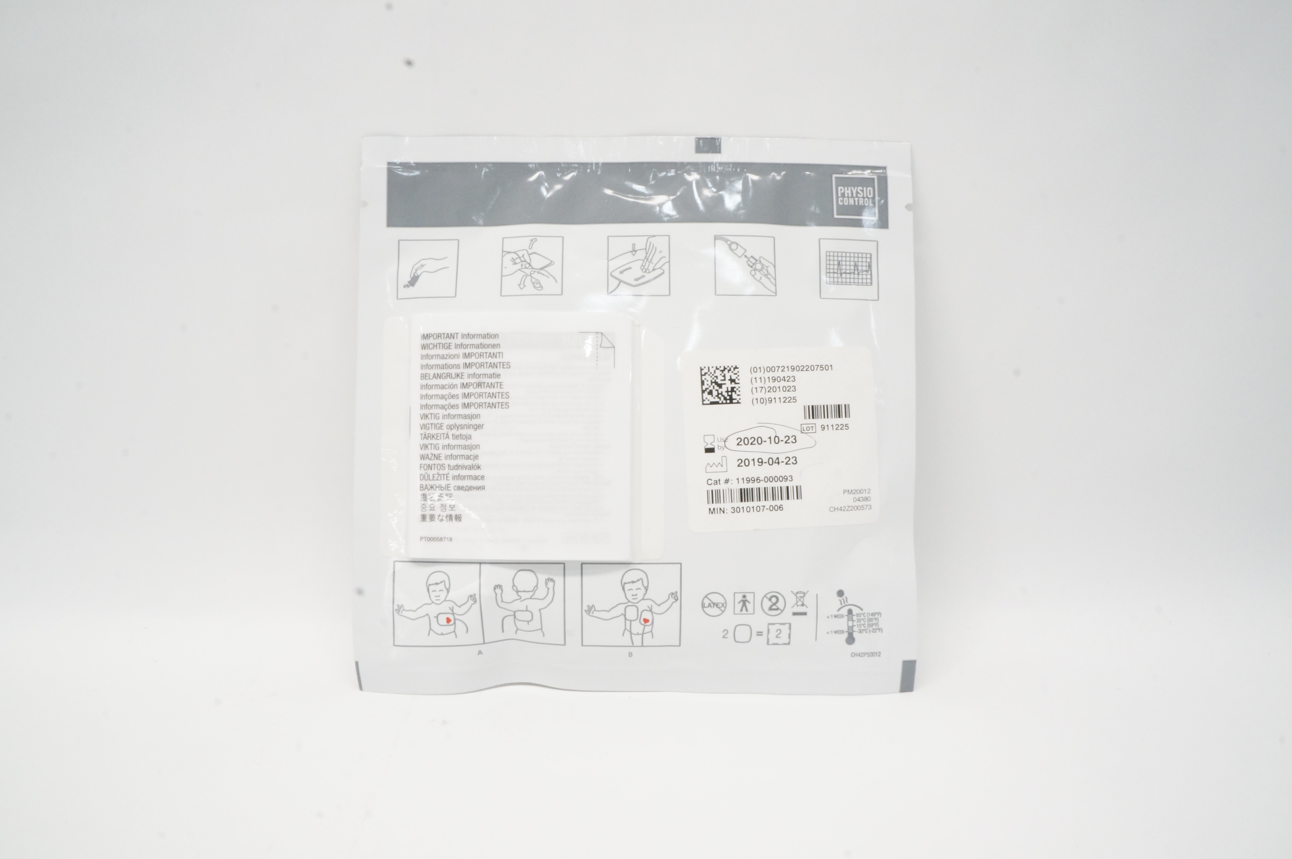 Physio Control 11996-000093 Quik-Combo RTS Pediatric ECG Electrodes 0-33lbs. (x)