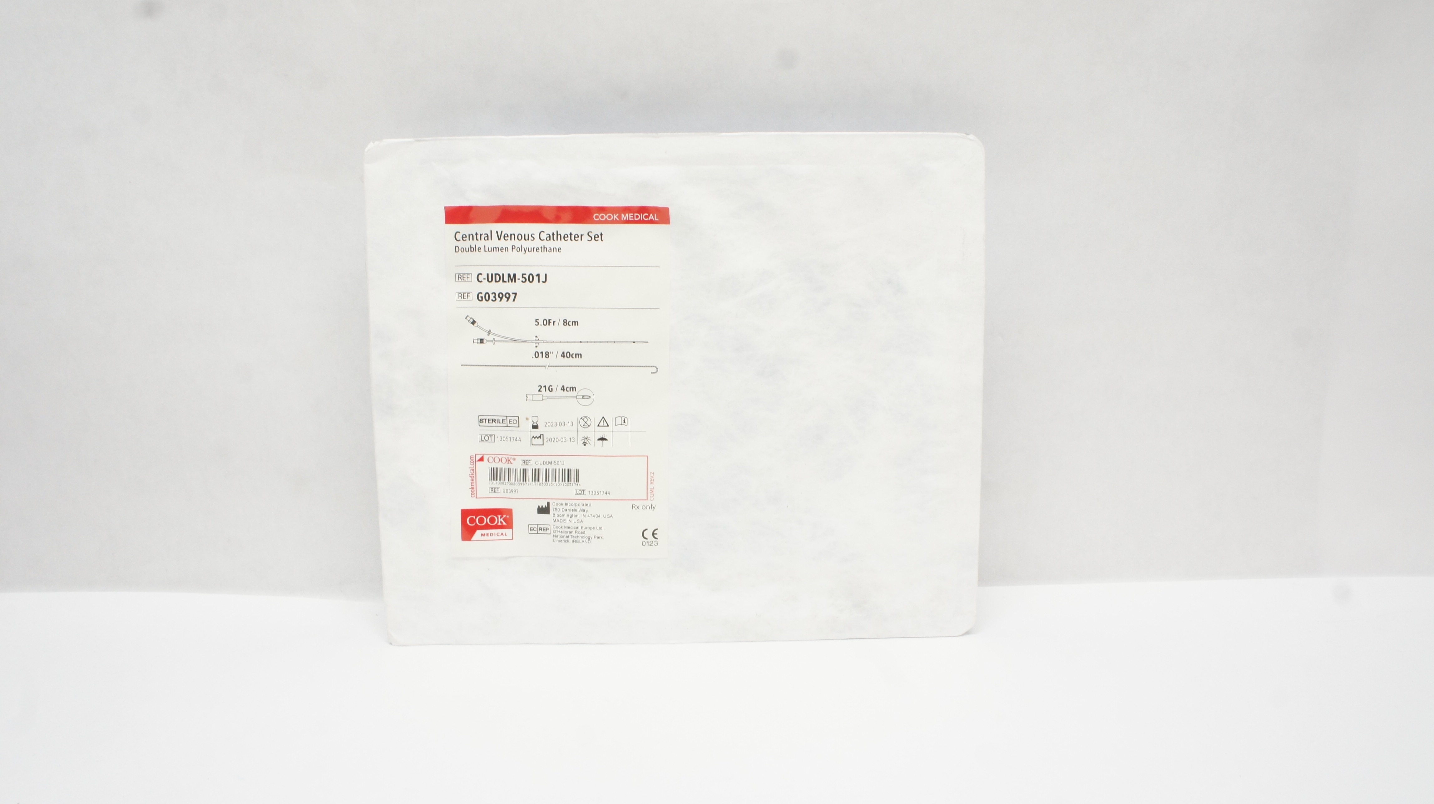 Cook Medical G03997 Central Venous Cath. Set 5.0Fr x 40cm