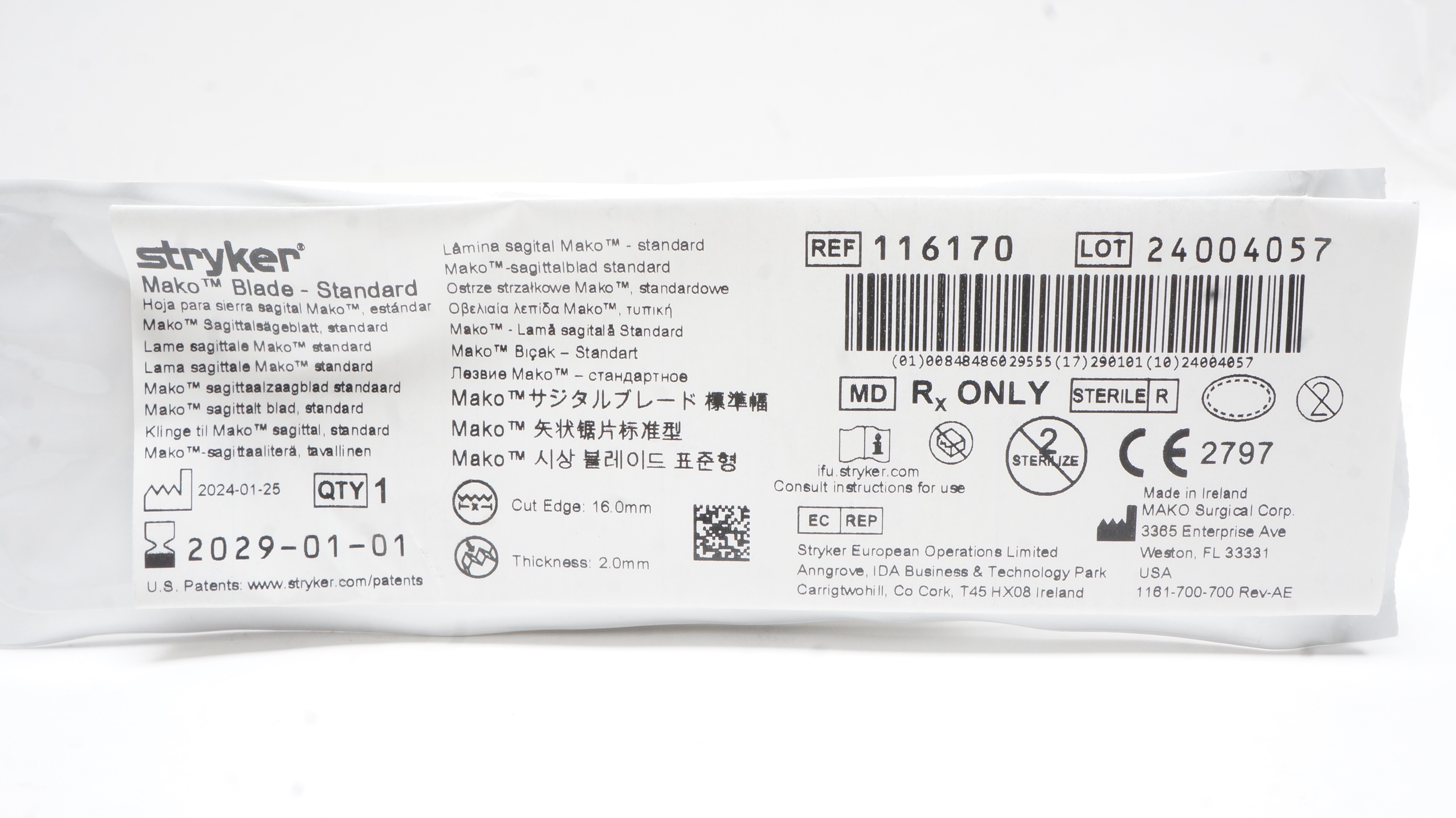 Stryker 116170 Mako Blade Standard 2mm