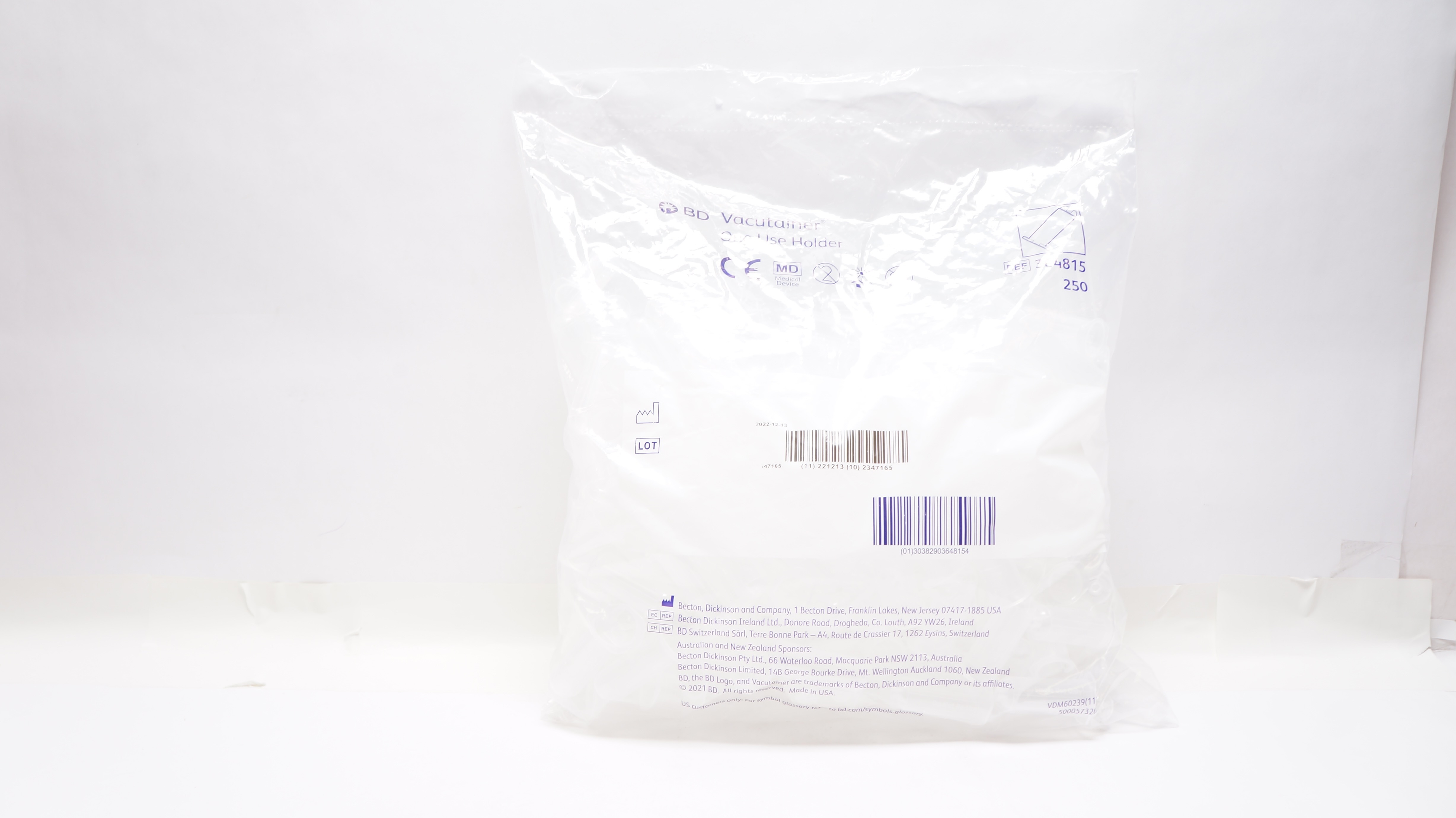 BD 364815 Vacutainer One Use Holder - Pack of 250