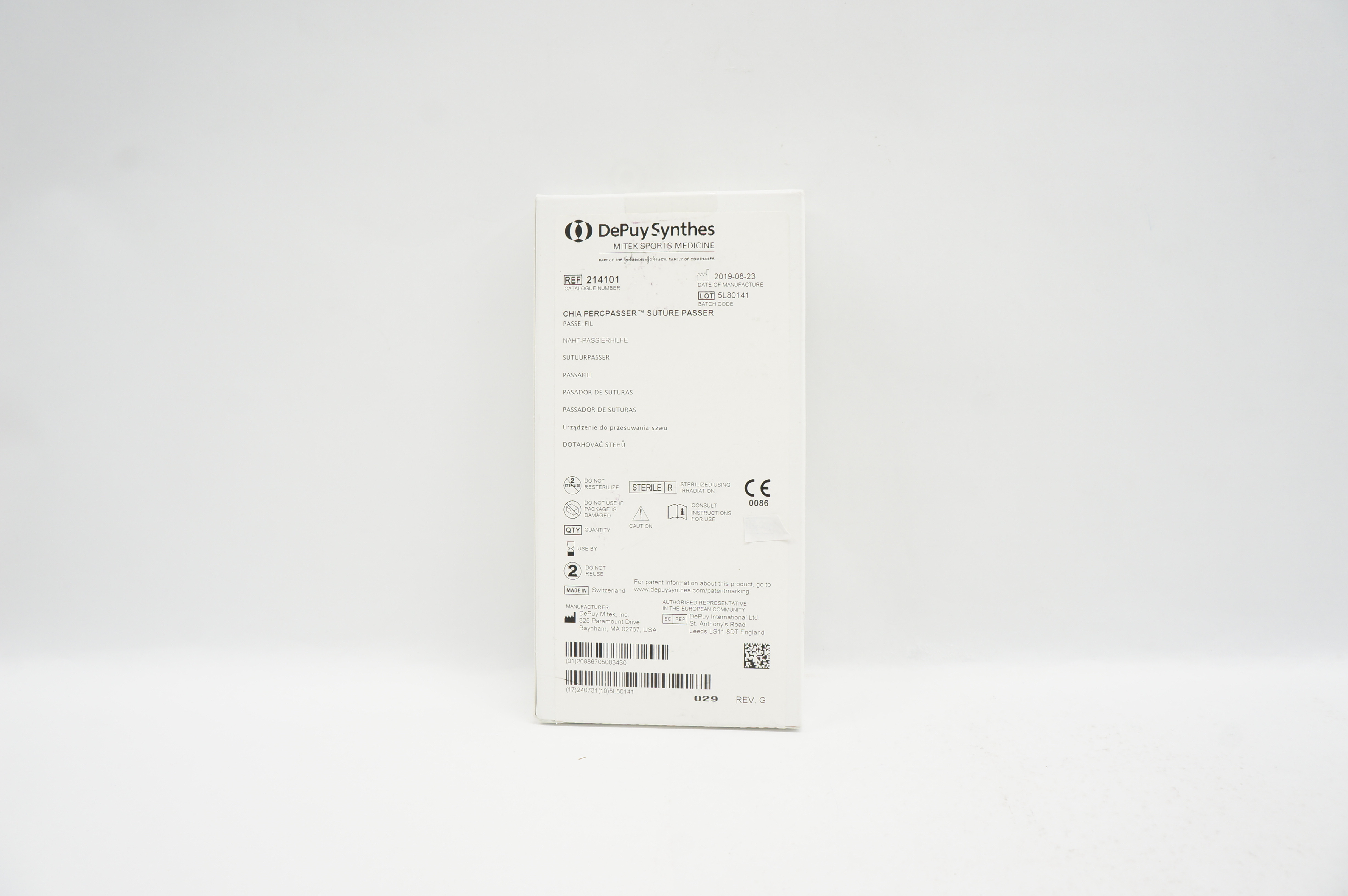 DePuy 214101 Mitek Chia Percpasser Stre Passer
