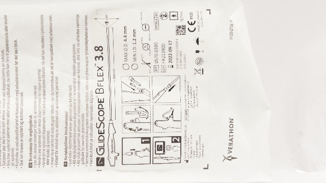 Verathon 0570-0380 GlideScope Bflex Single Use Bronchoscope 3.8