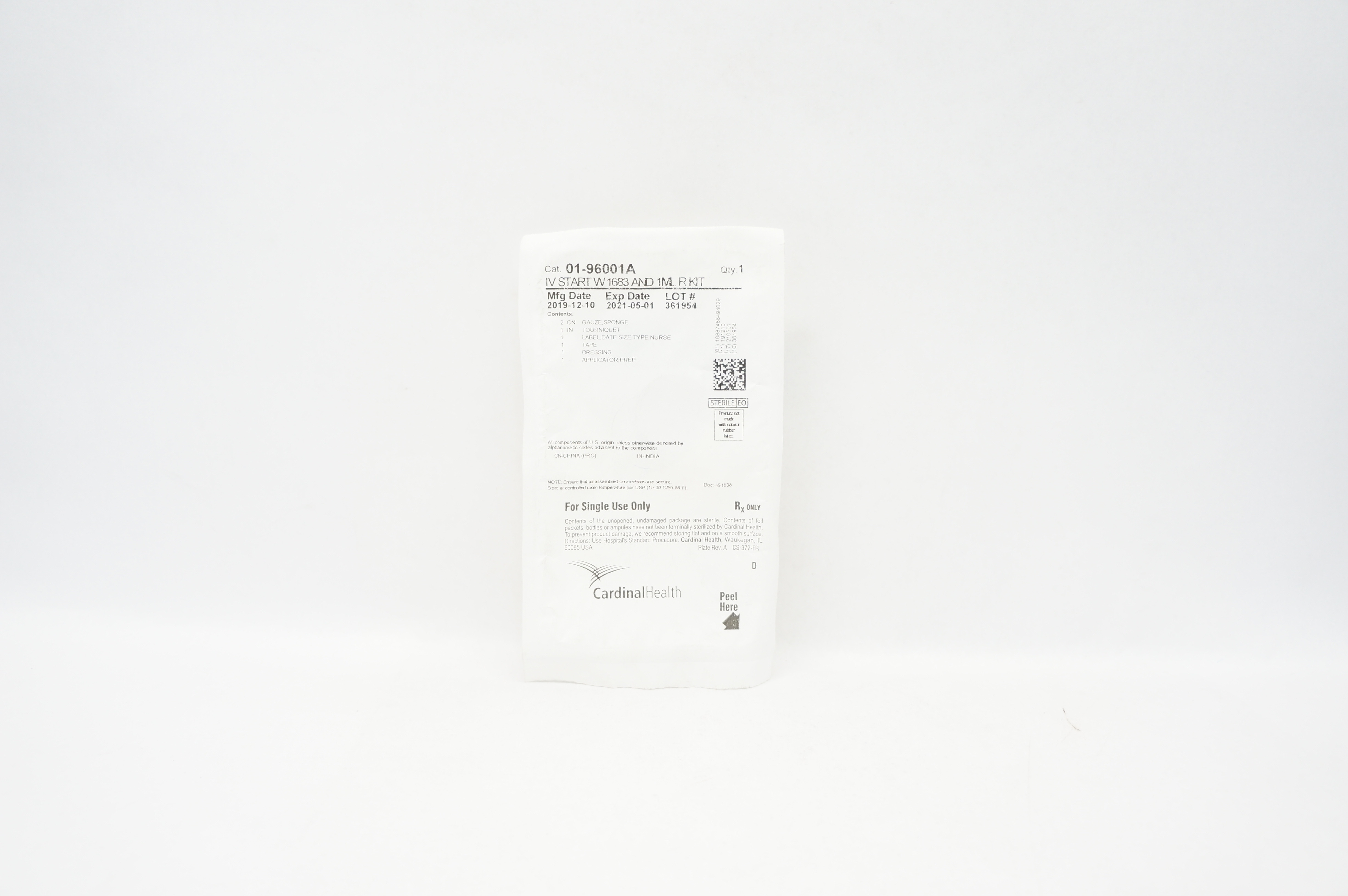 Cardinal Health 01-96001A IV Start W 1683 and 1mL R Kit (x)