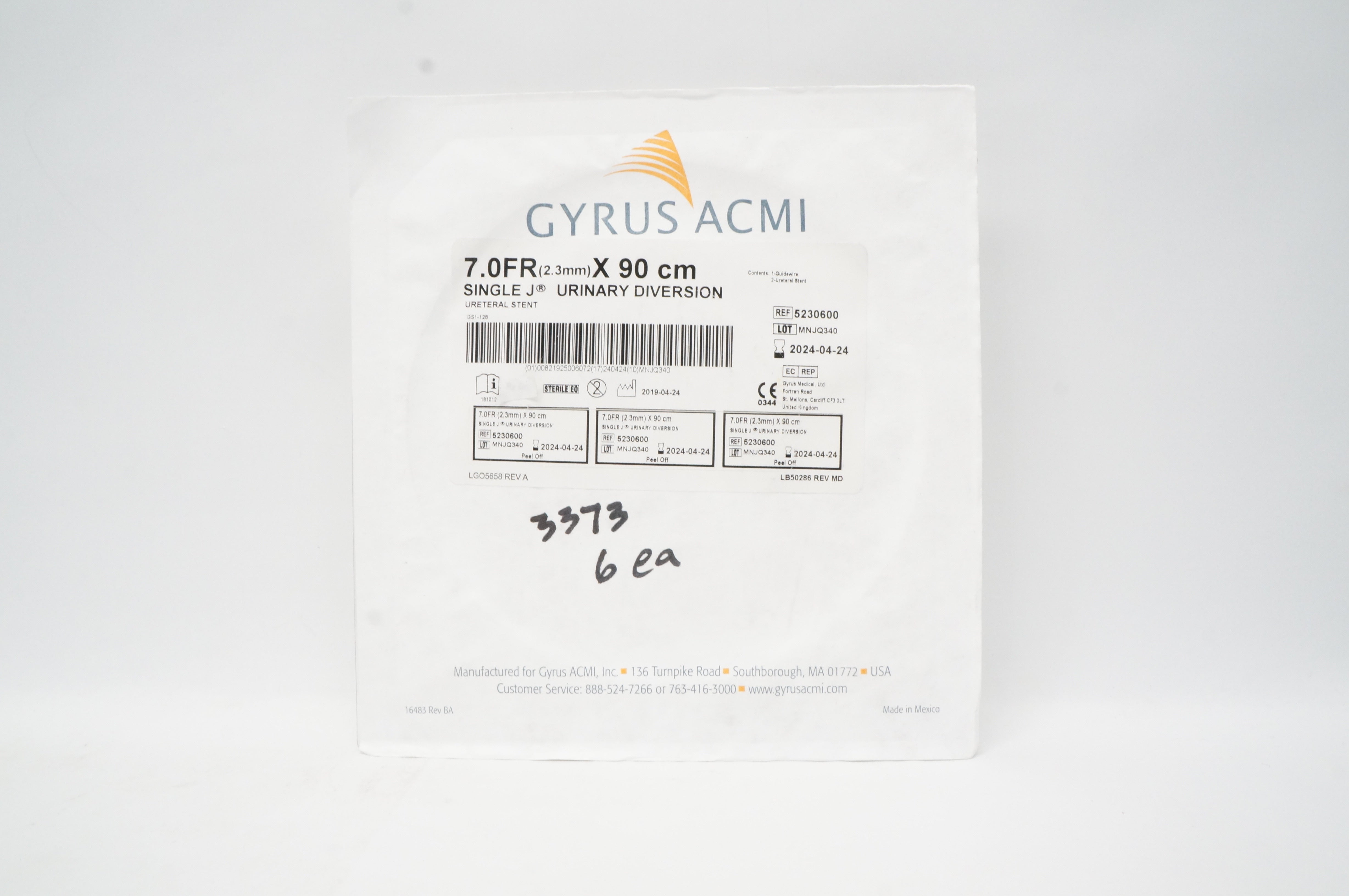 Gyrus Medical 5230600 Gyrus Acmi Ureteral Stnt 7.0Fr x 90 cm