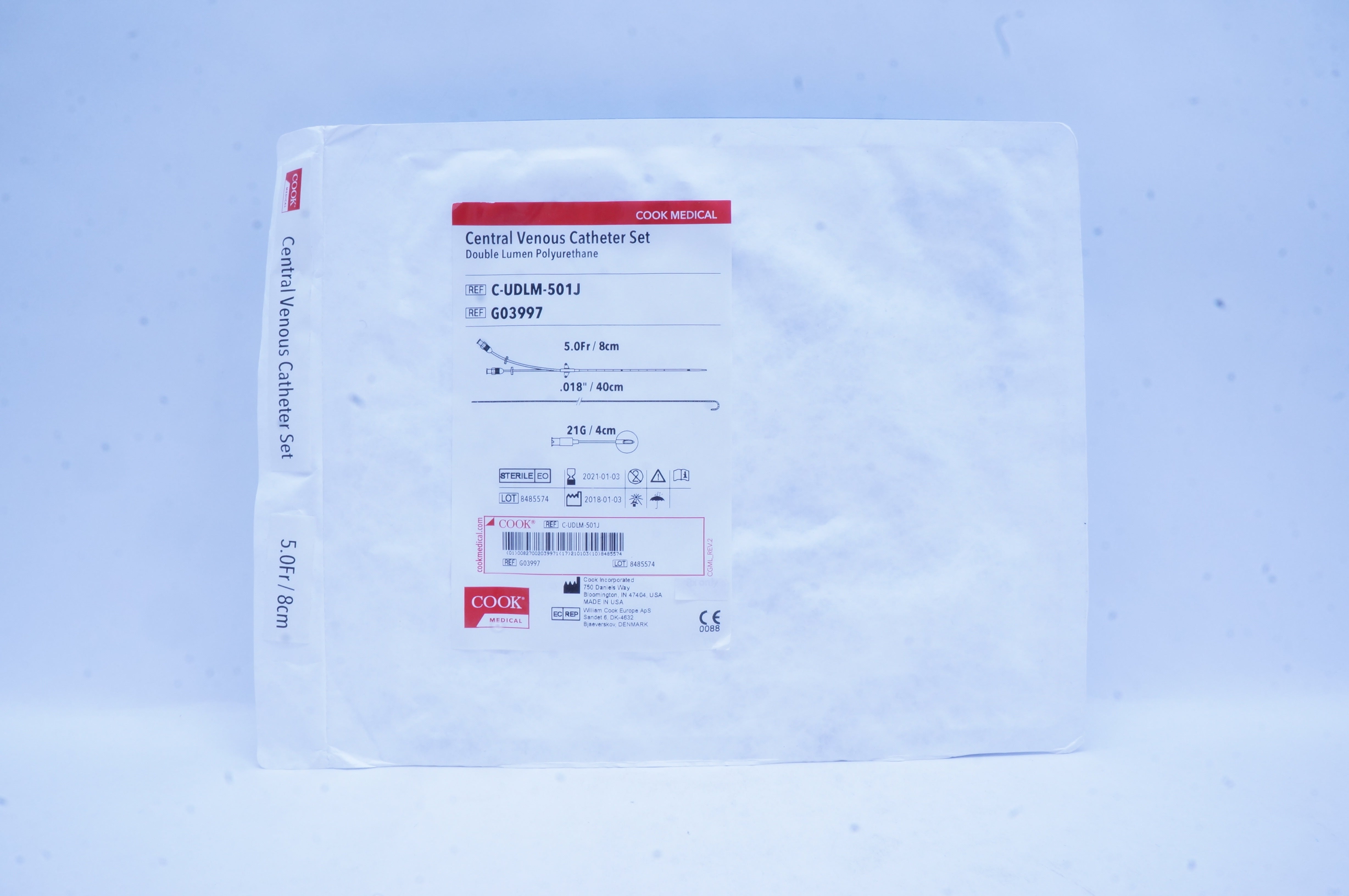 Cook G03997 Central Venous Cath. Set 5 Fr./8 cm x .018in./40cm x 21G/4cm (x)