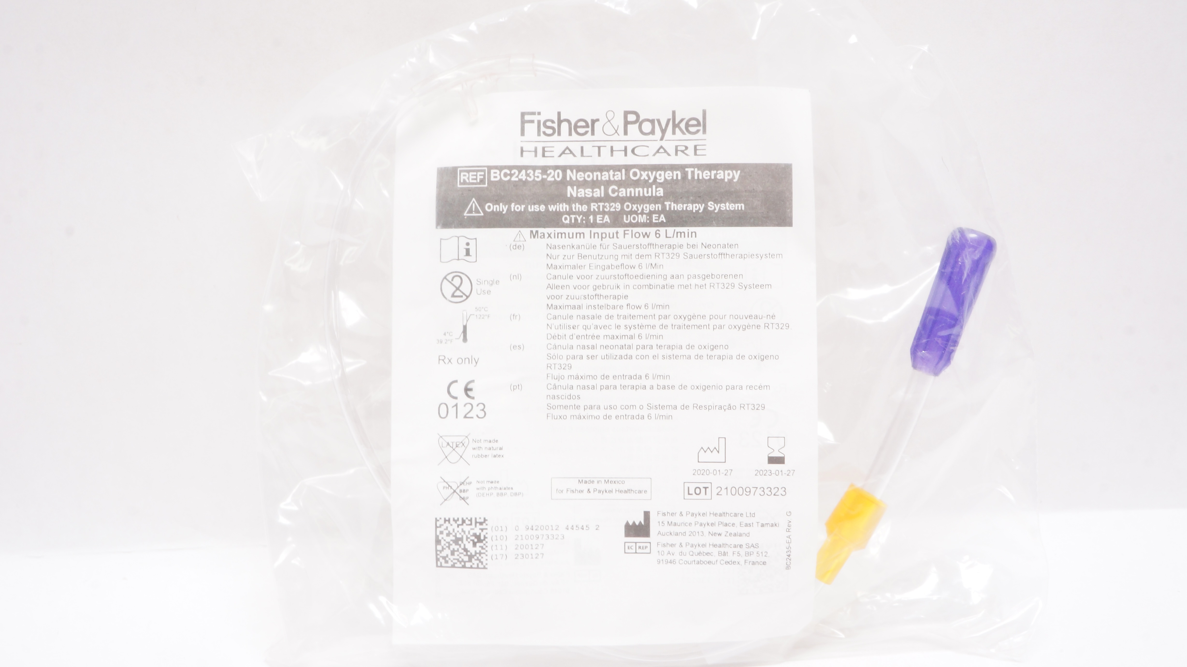 Fisher&Paykel BC2435-20 Neonatal Oxygen Therapy Nasal Cannula (x)