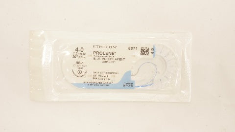 Ethicon 8871 4-0 PROLENE Polypropylene Stre RB-1, 17mm 1/2c Taper, 30inch
