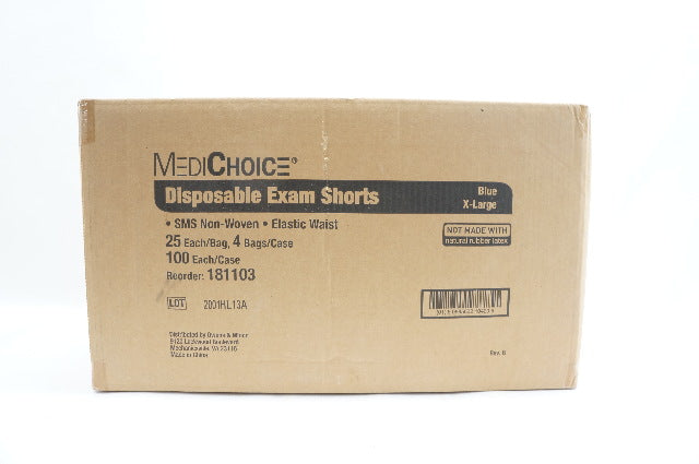 MediChoice 181103 Disposable Exam Shorts Blue X-Large - Case of 100