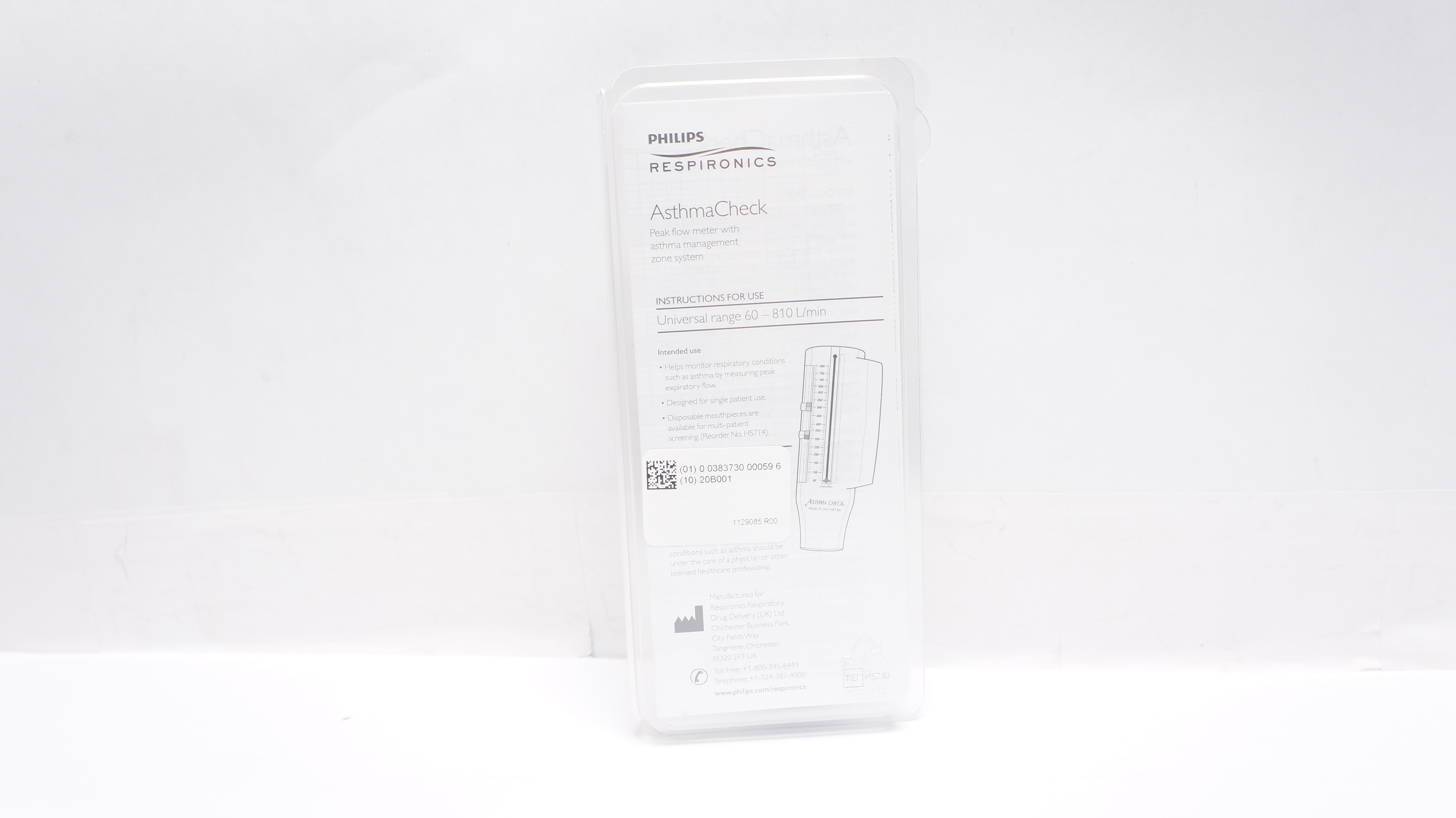 Respironics HS740 Philips AsthmaCheck Peak Flow Meter