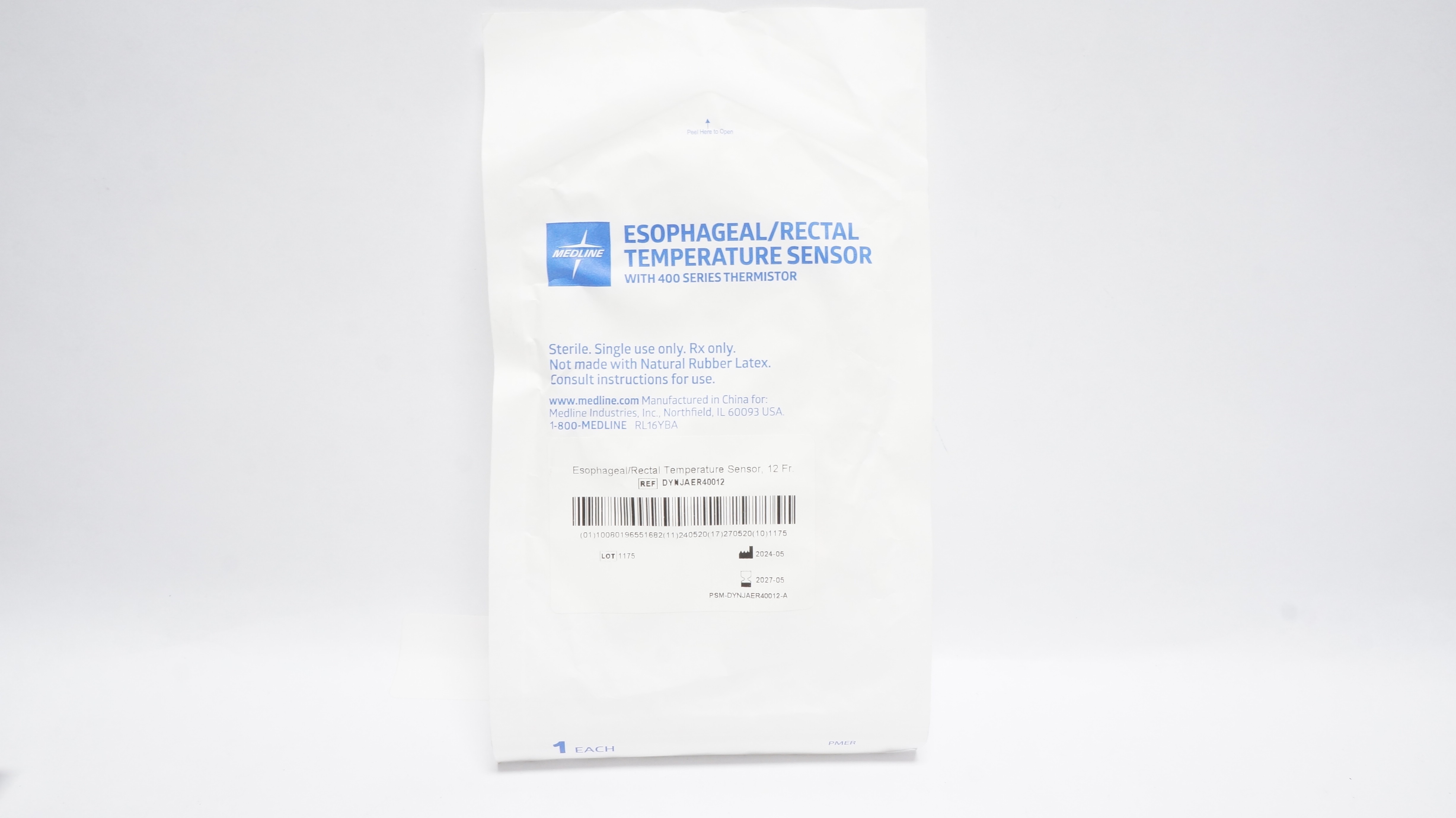 Medline DYNJAER40012 Esophageal/Rectal Temperature Sensor