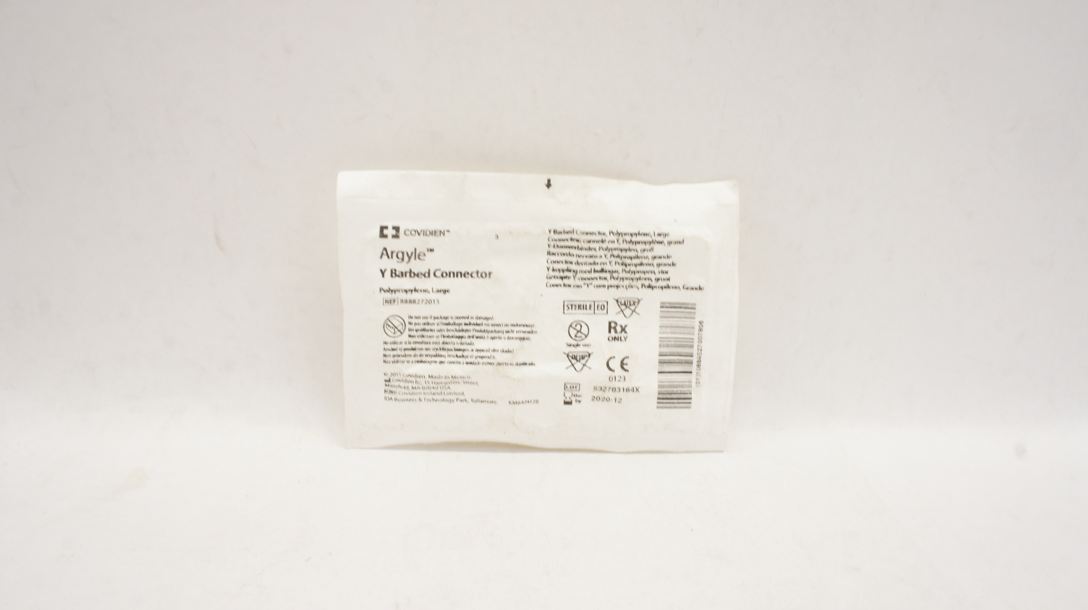 Covidien 8888272013 Argyle Y Barbed Connector Polypropylene, Large (x)