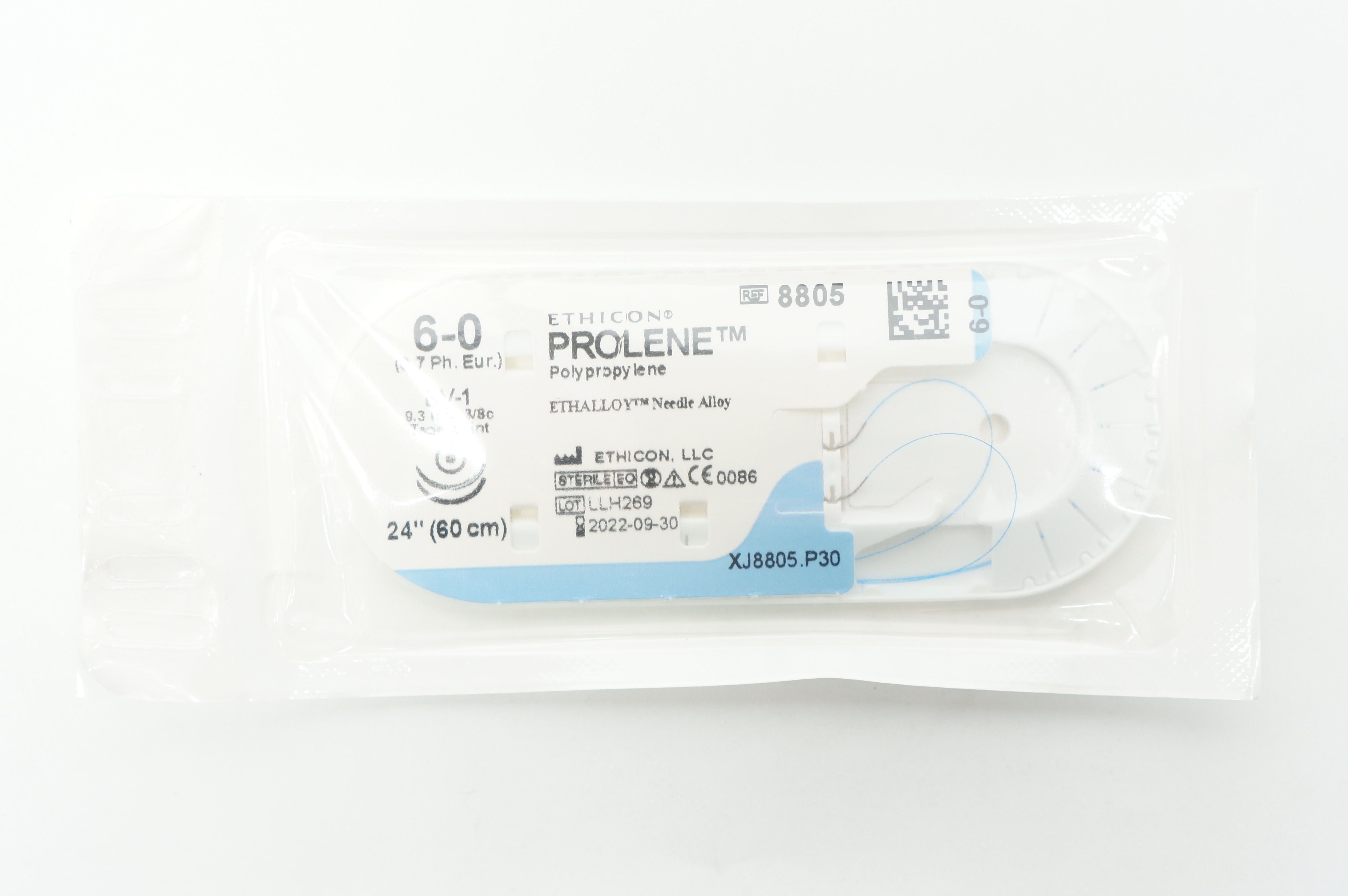 Ethicon 8805 6-0 Prolene Stre BV-1 9.3mm 3/8c Taper 24inch