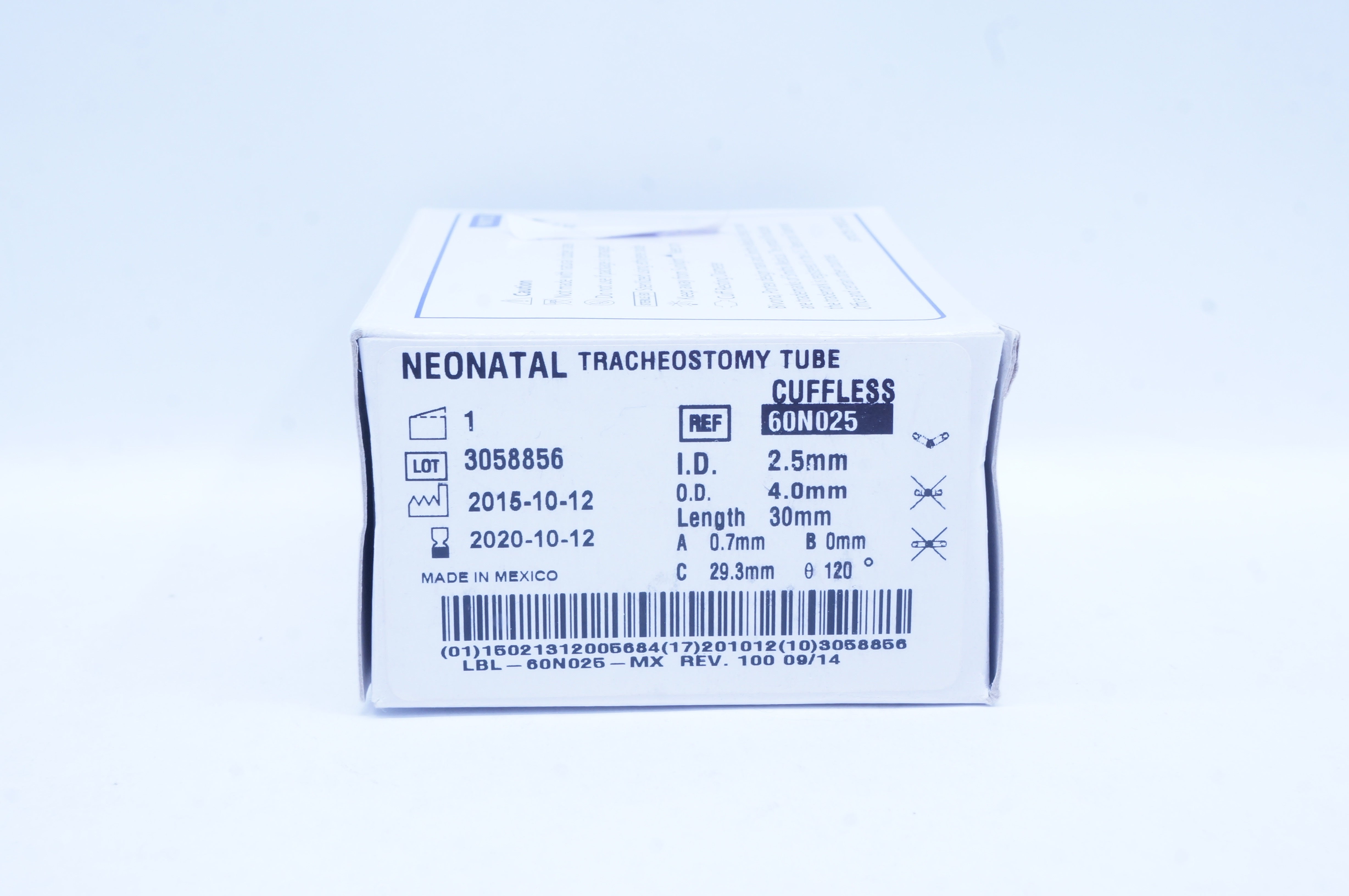 Smiths Medical 60N025 Neonatal Tracheostomy Tube 2.5 x 4.0 x 30mm (x)