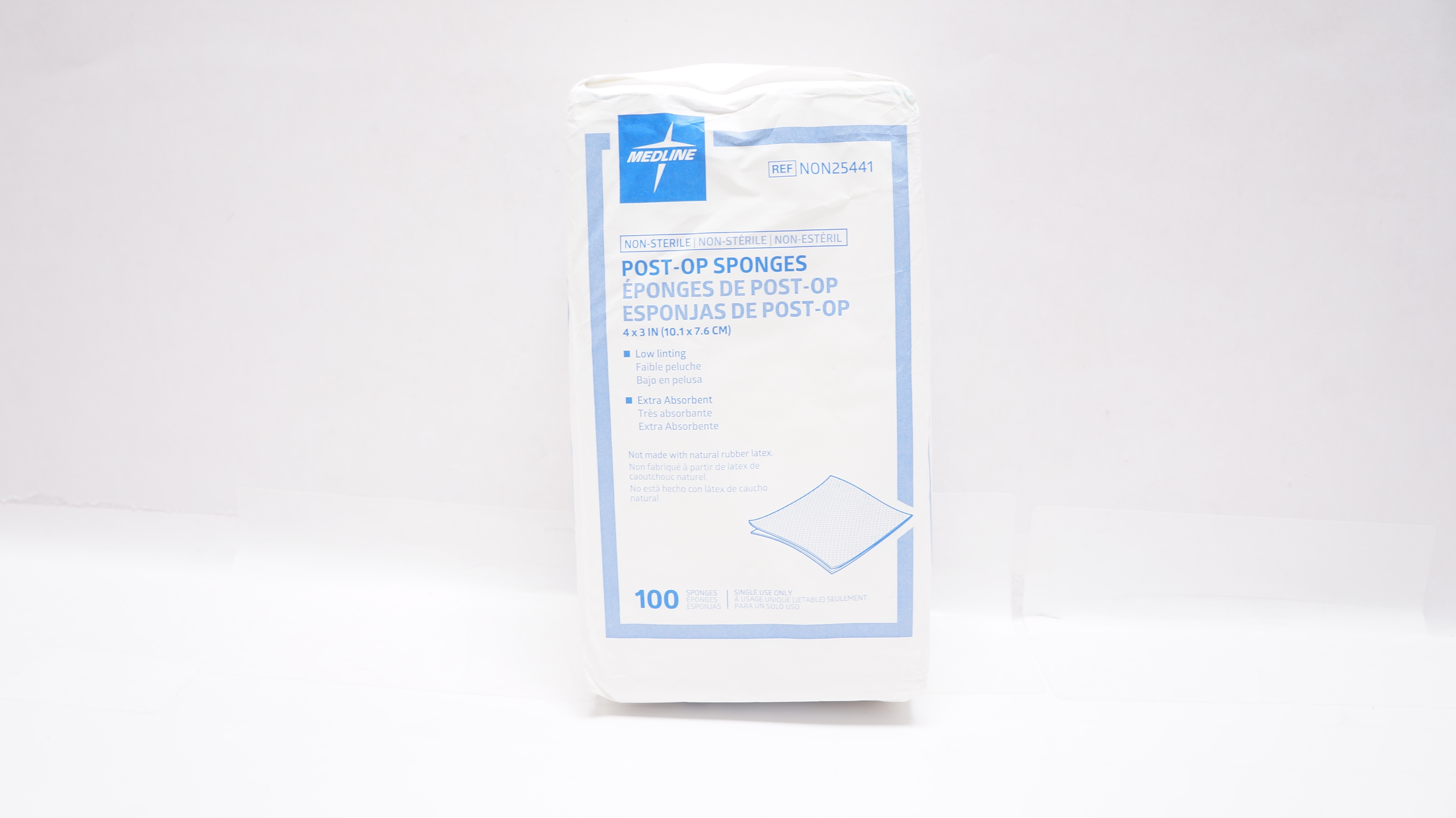 Medline NON25441 Post-Op Sponges 4in x 3 in- Box of 100