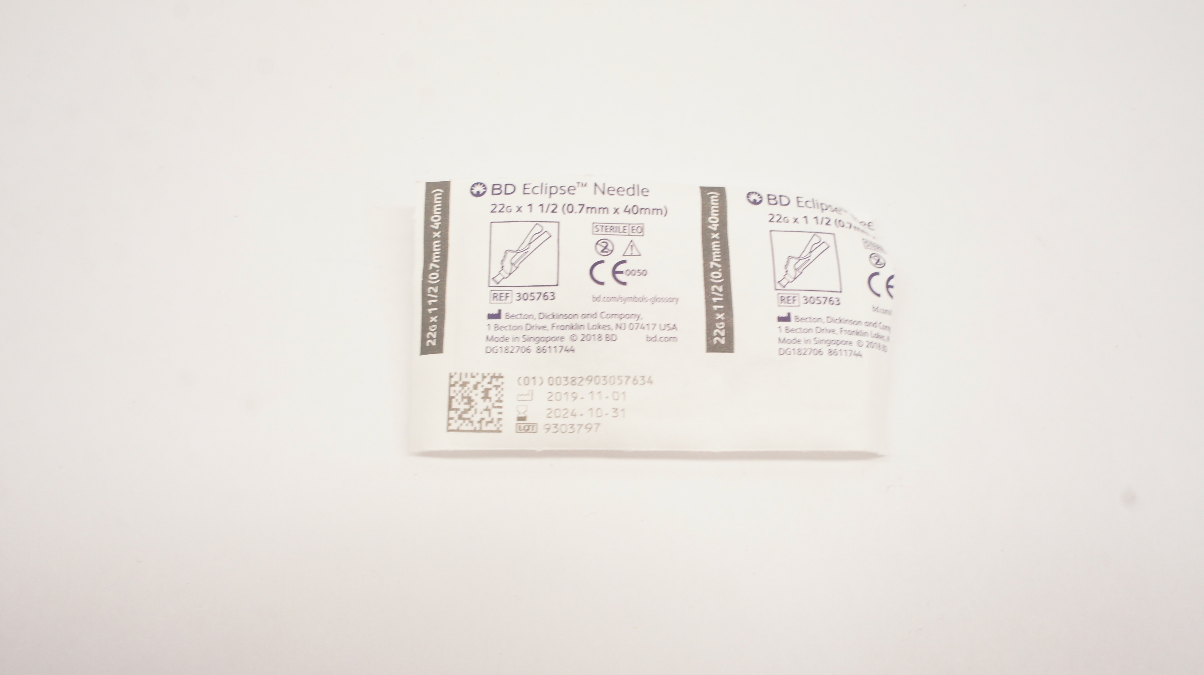 BD 305763 Eclipse Ndle. 22G 1-1/2inch