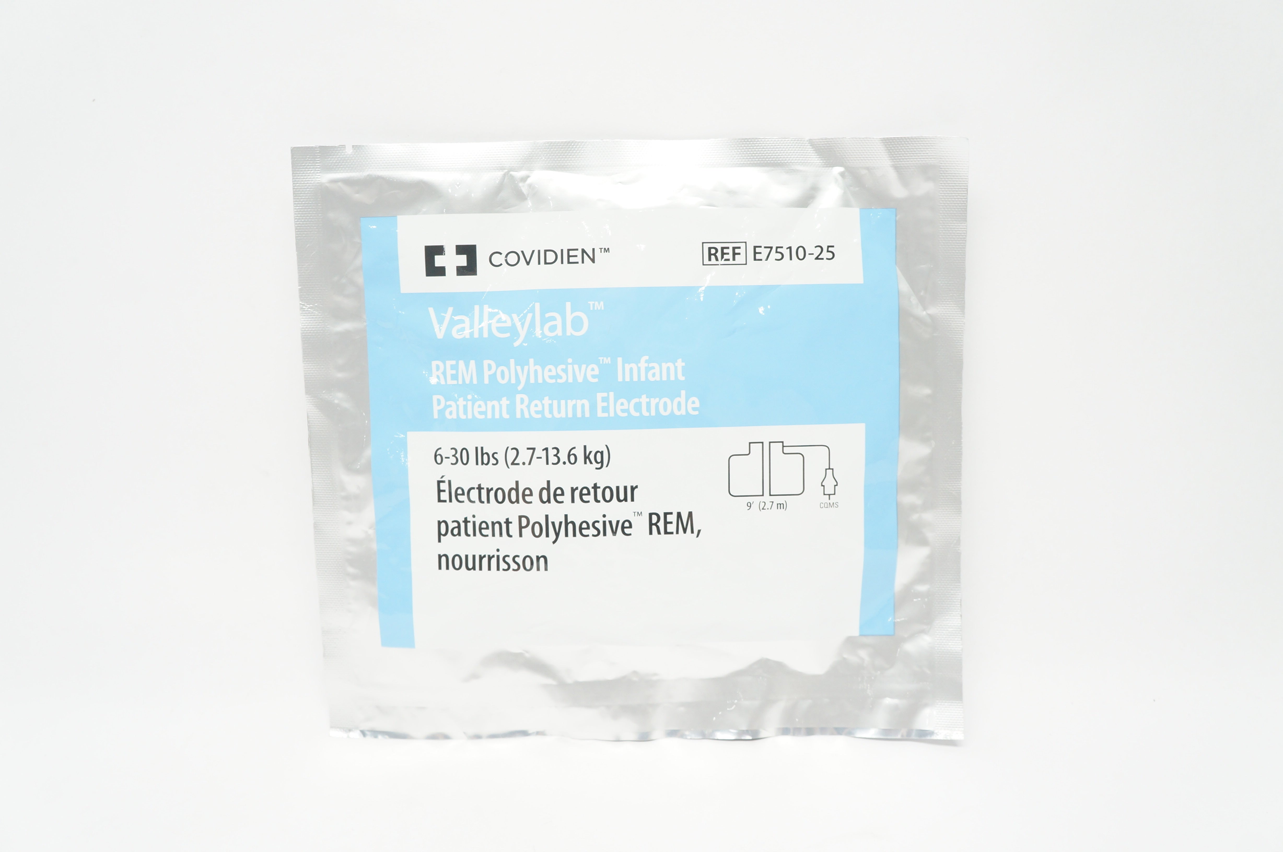 Covidien E7510-25 Polyhesive Infant Patient Return Electrode 6-30lbs (x)