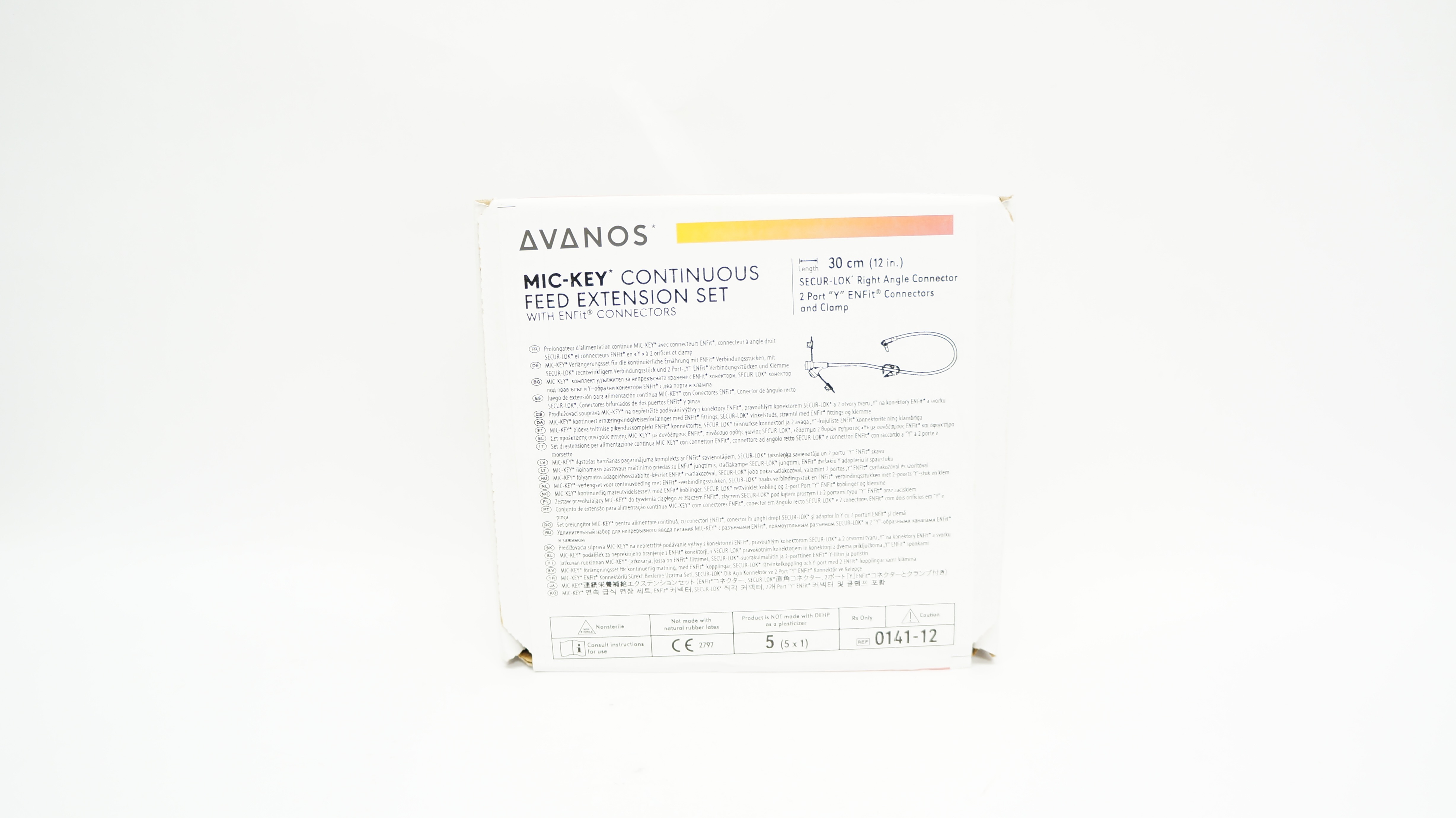 Avanos 0141-12 Mic-Key Continuous Feed Extension Set, 12nch (x) - Box of 5