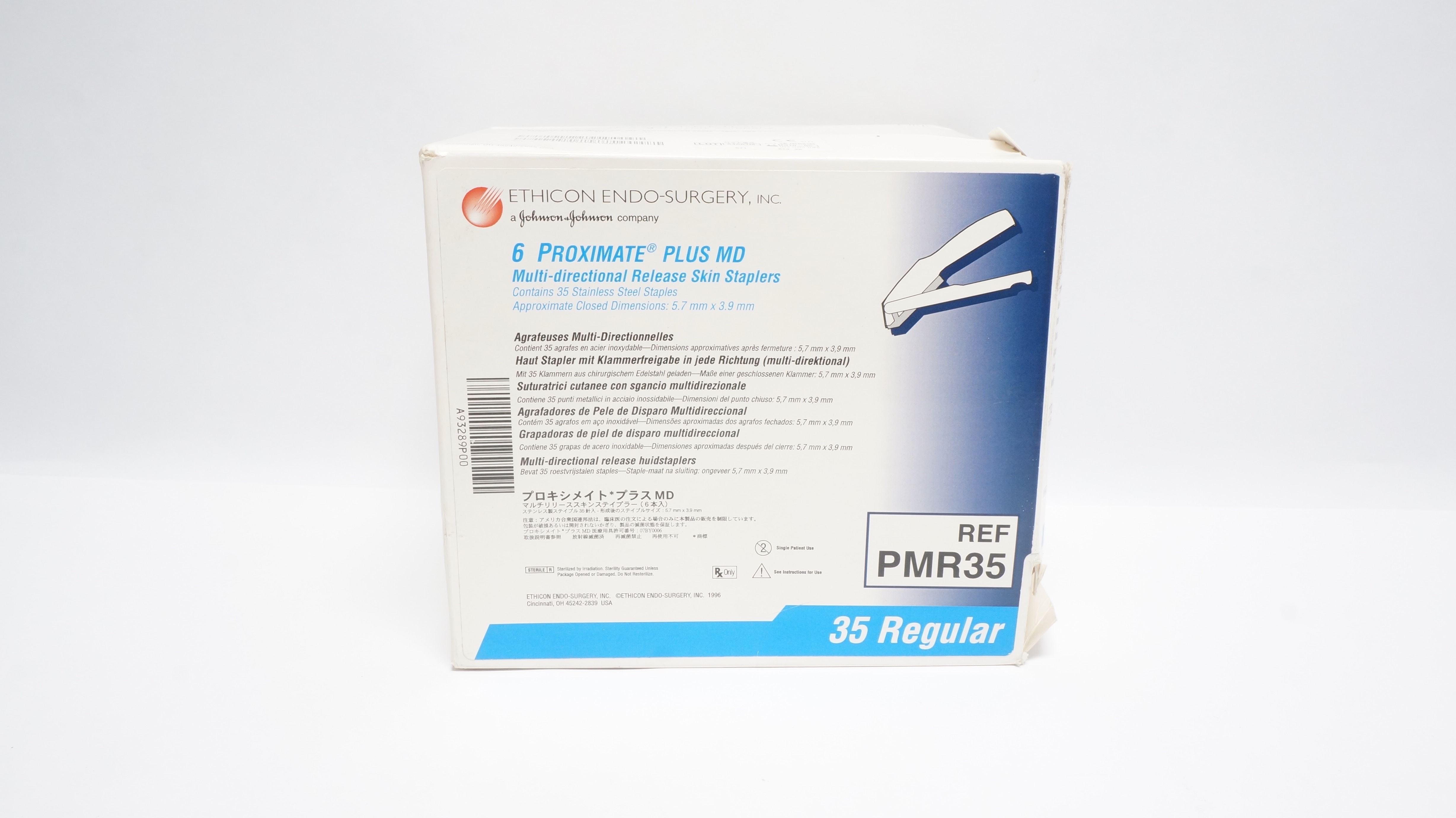 Ethicon PMR35 Proximate+ MD Multi-Directional Release Skin Staplers -Box of 3(x)