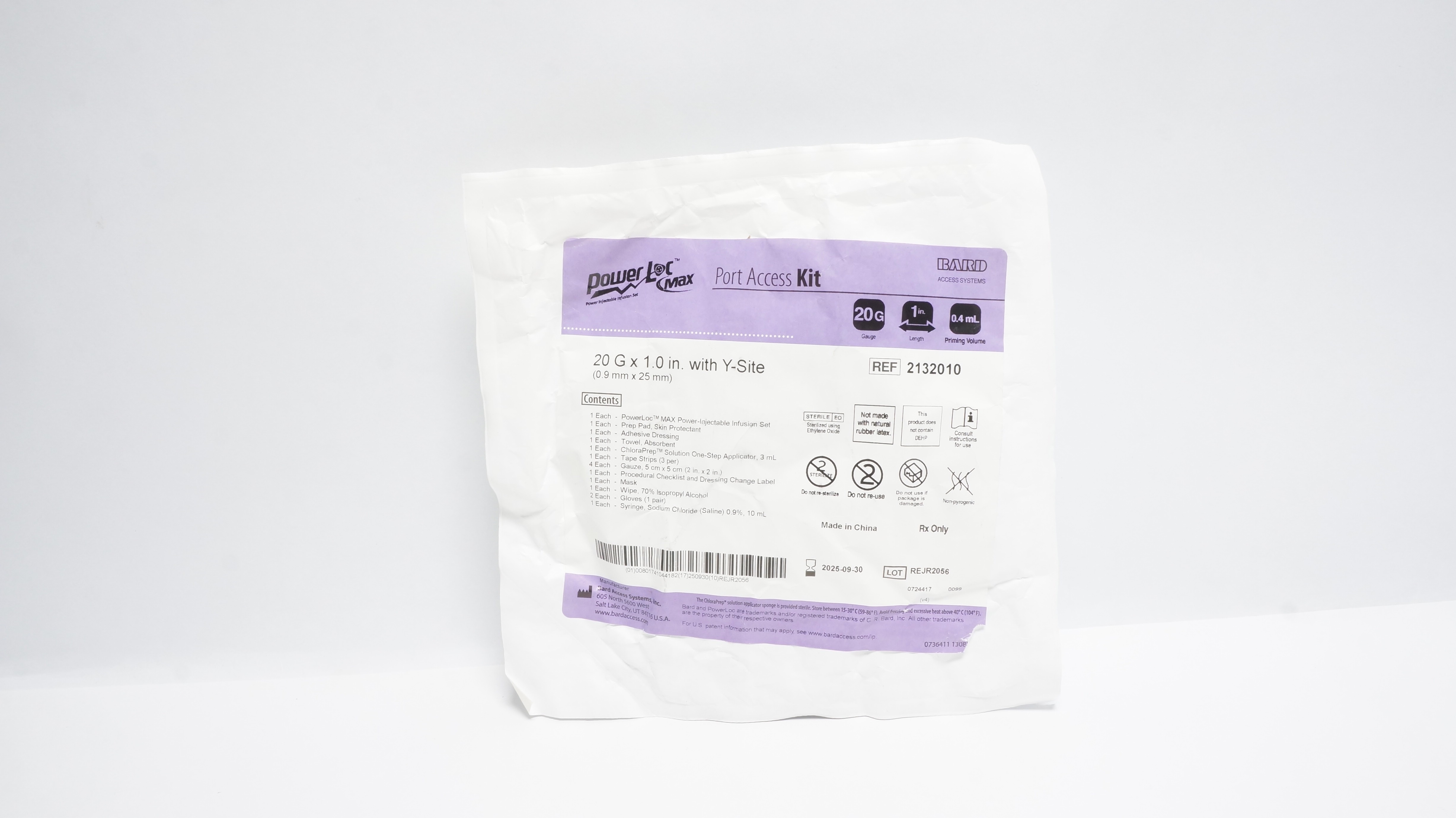 Bard 2132010 PowerLoc MAX Port Access Kit 20G x 1.0in w/Y-Site (x)