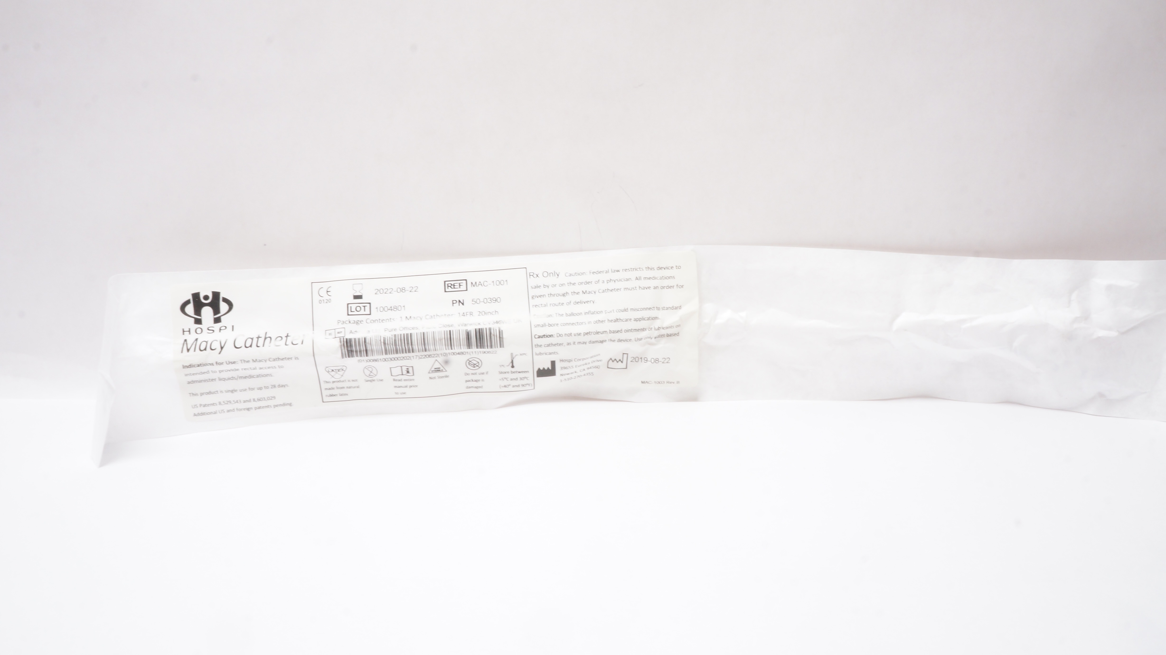 Hospi MAC-1001 Macy Cath.14Fr x 20inch (x)
