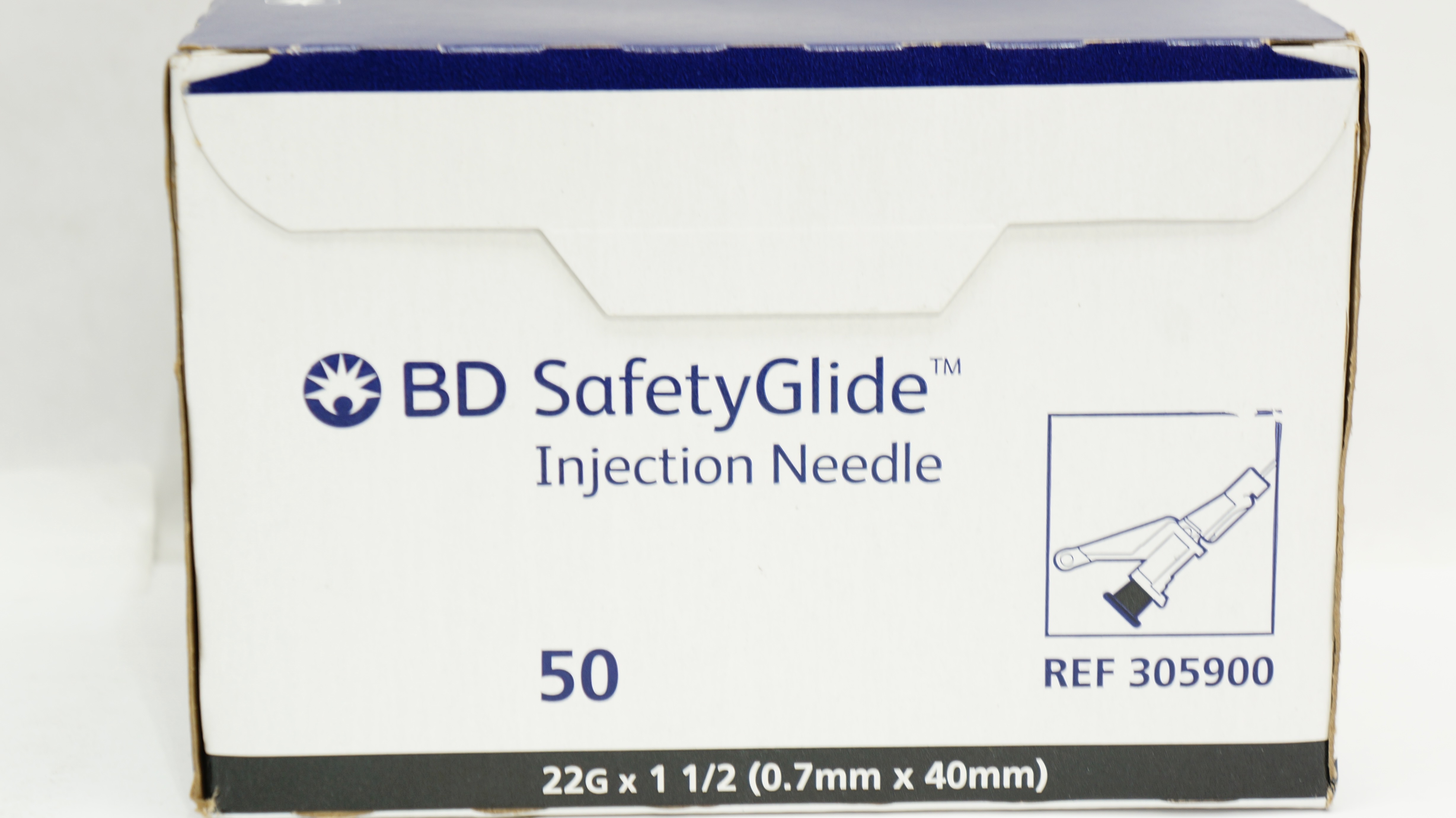 BD 305900 SafetyGlide Injection Ndle 22G x 1-1/2inch - Box of 50