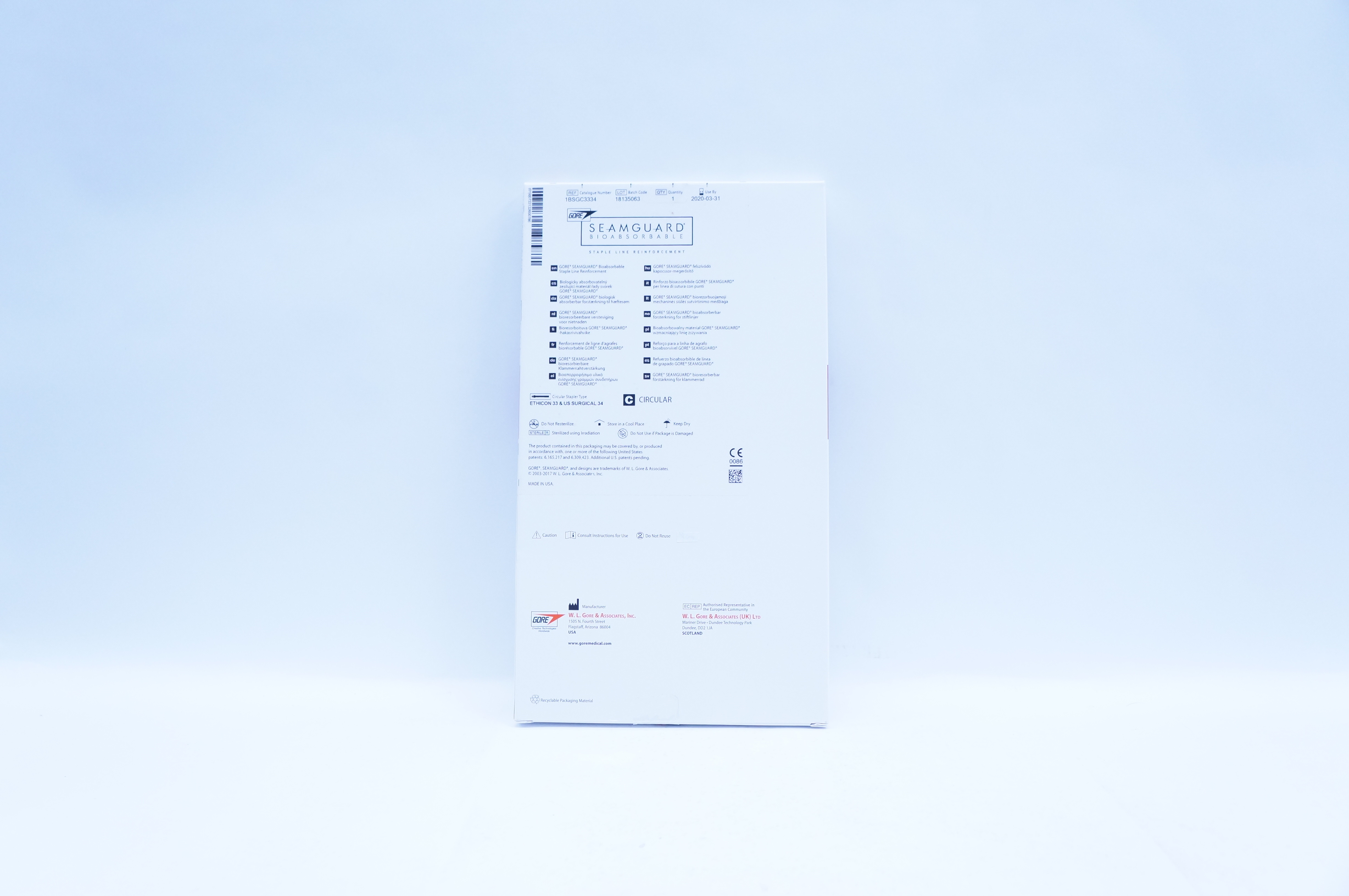 Gore 1BSGC3334 SEAMGUARD Bioabsorbable Staple Line Reinforcement (x)
