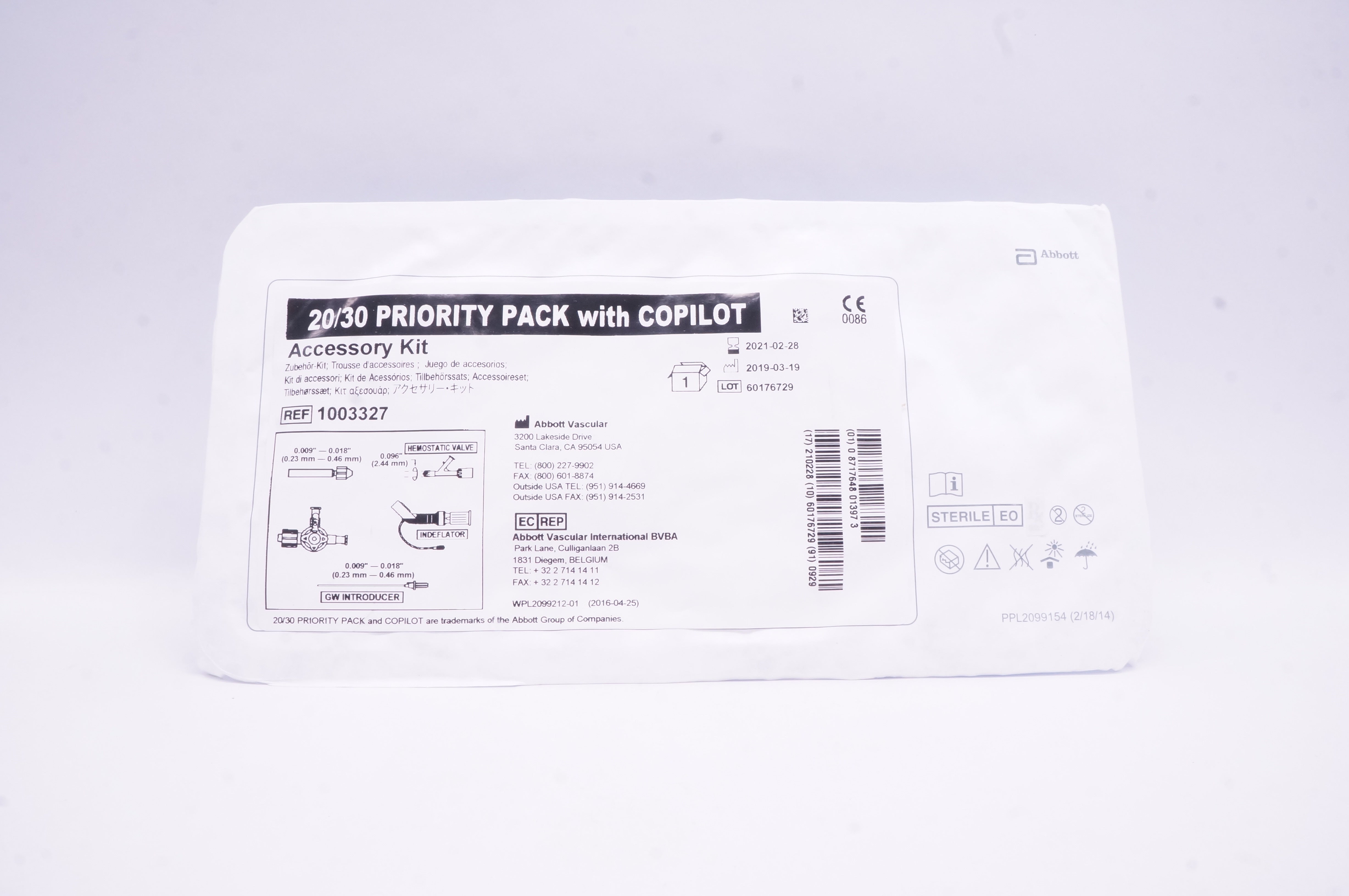 Abbott 1003327 Accessory Kit 0.009in.0.018in. x 0.096in. 20/30 Priority Pack (x)