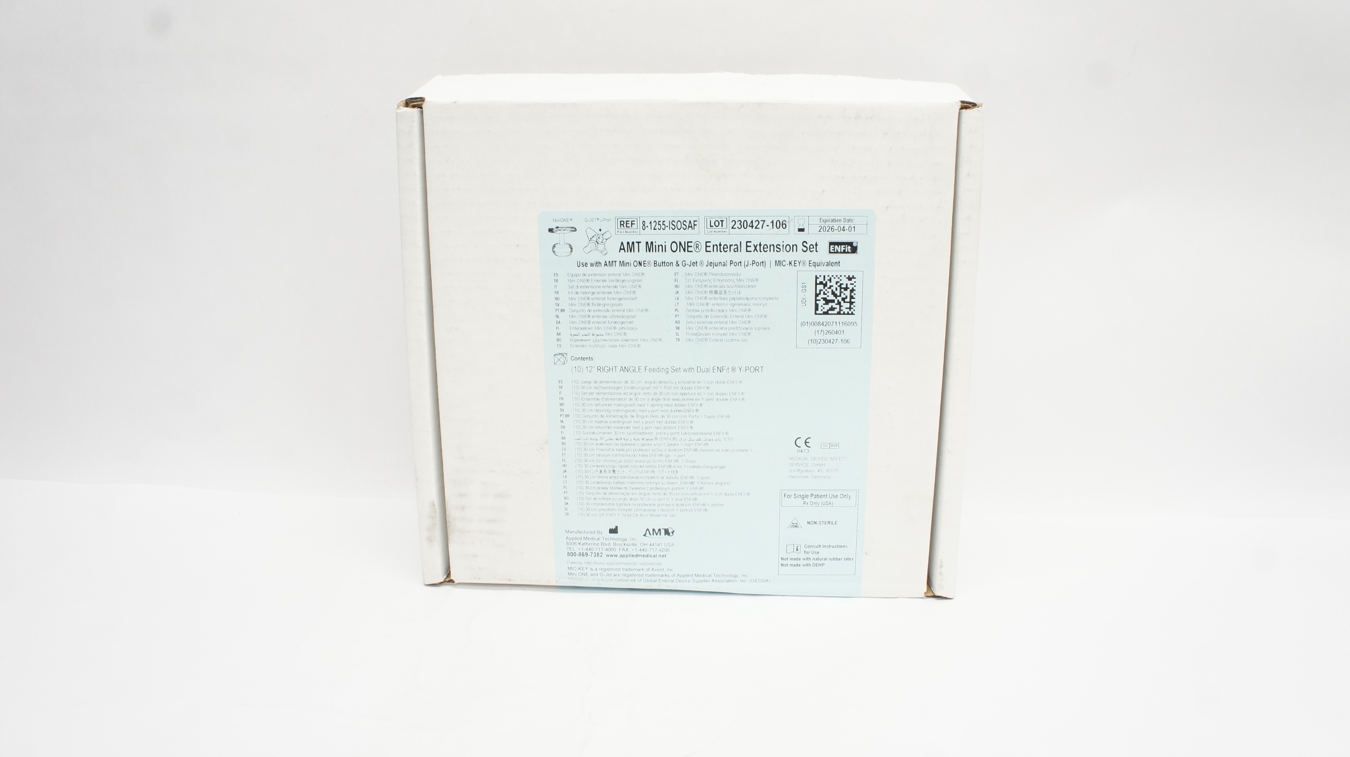 Applied Medical Technology 8-1255-ISOSAF Mini 1 Enteral Extension Set- Box of 10