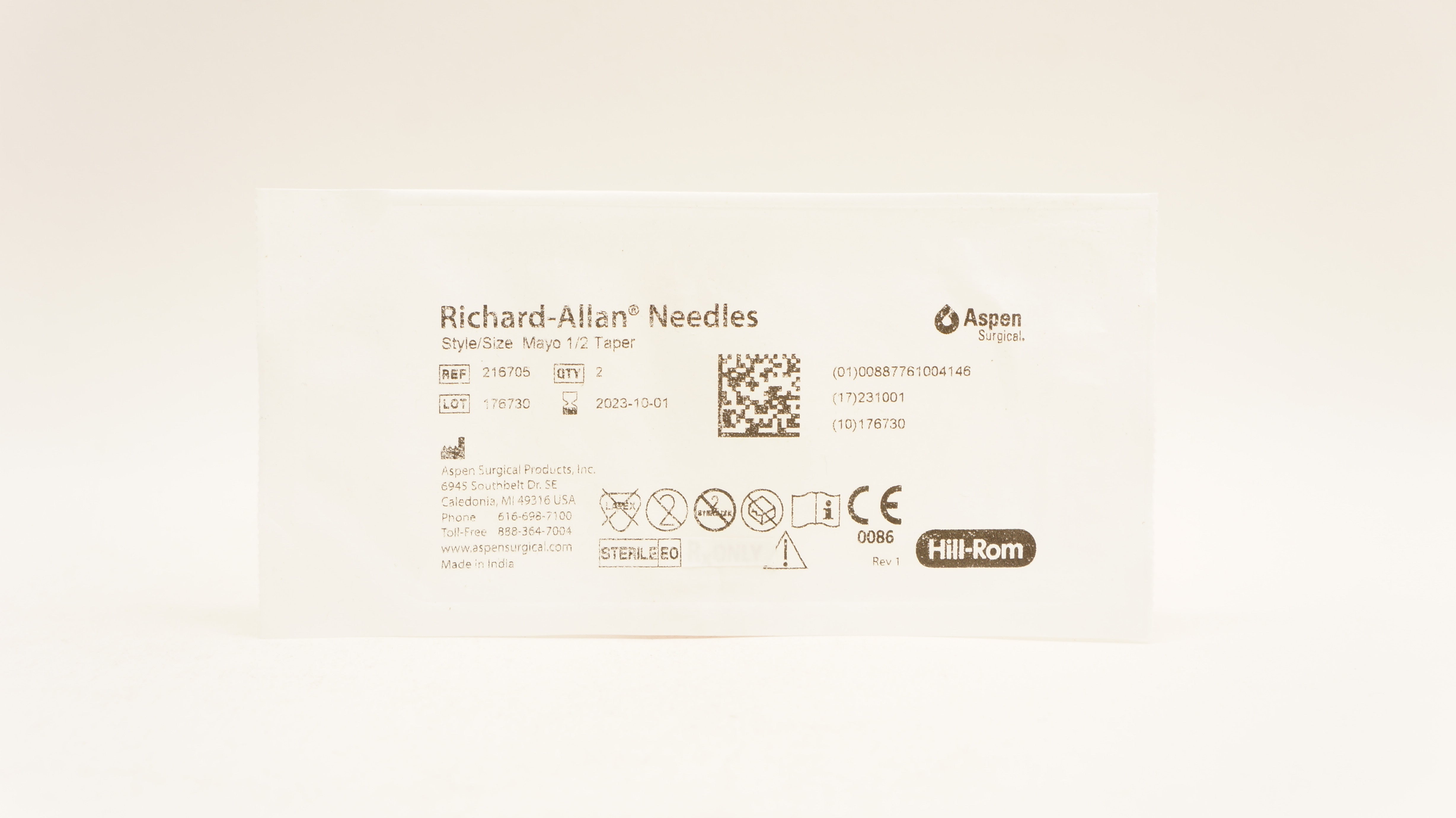 Richard-Allan 216705 Apsen Needles Mayo 1/2 Taper - Pack of 2