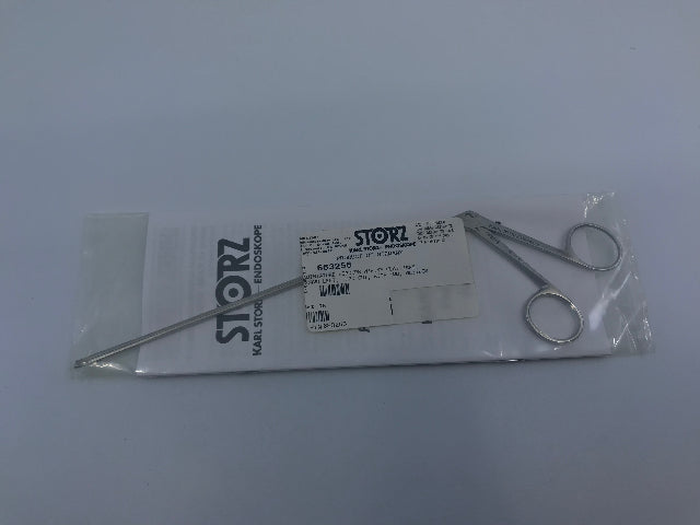 Karl Storz 663256 Miniature Forceps, Curved To Left, Width Of Cut 1 mm, WL 18 cm