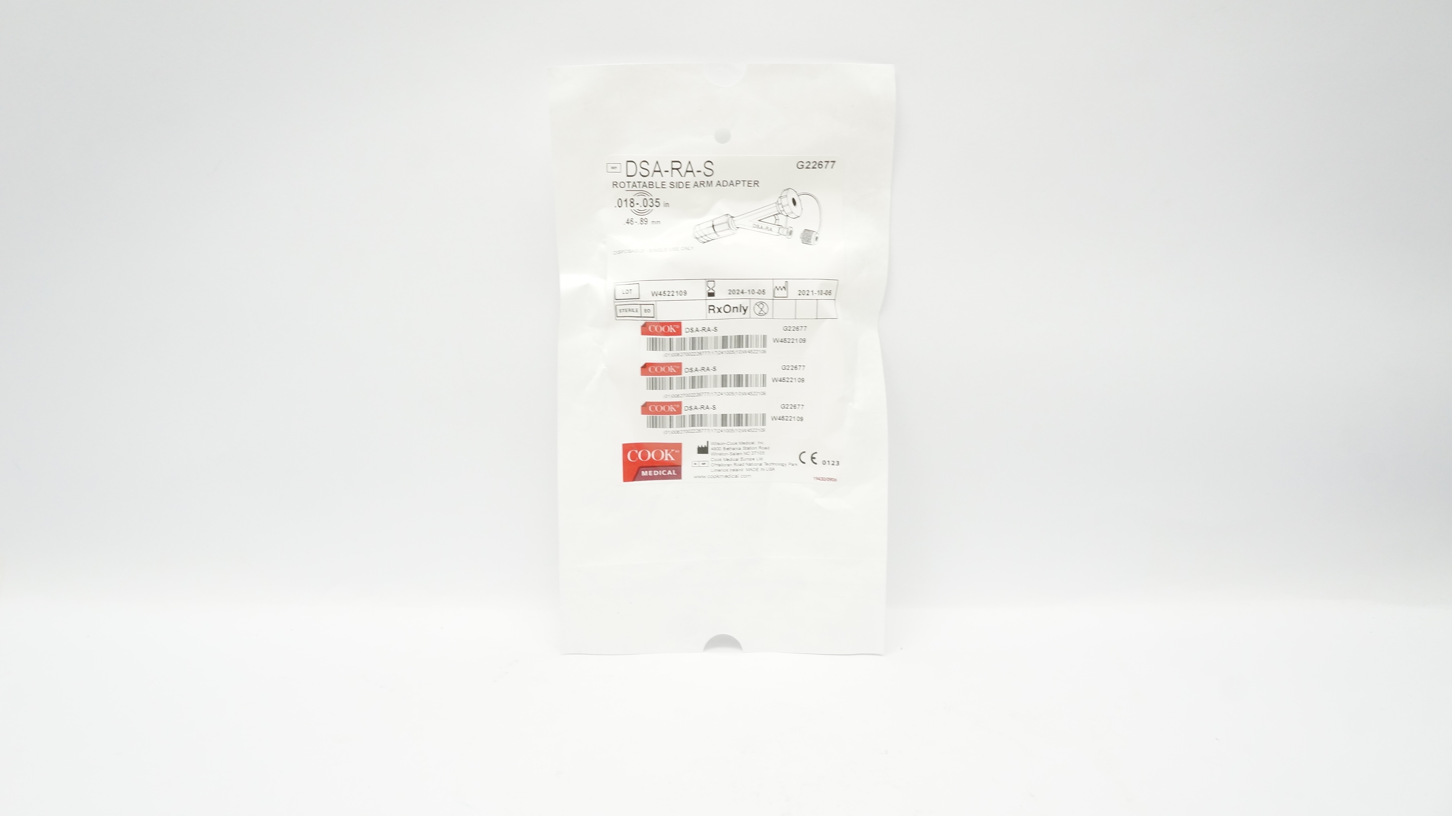 COOK MEDICAL G22677 Rotatable Side Arm Adapter .018 - .035inch (x)