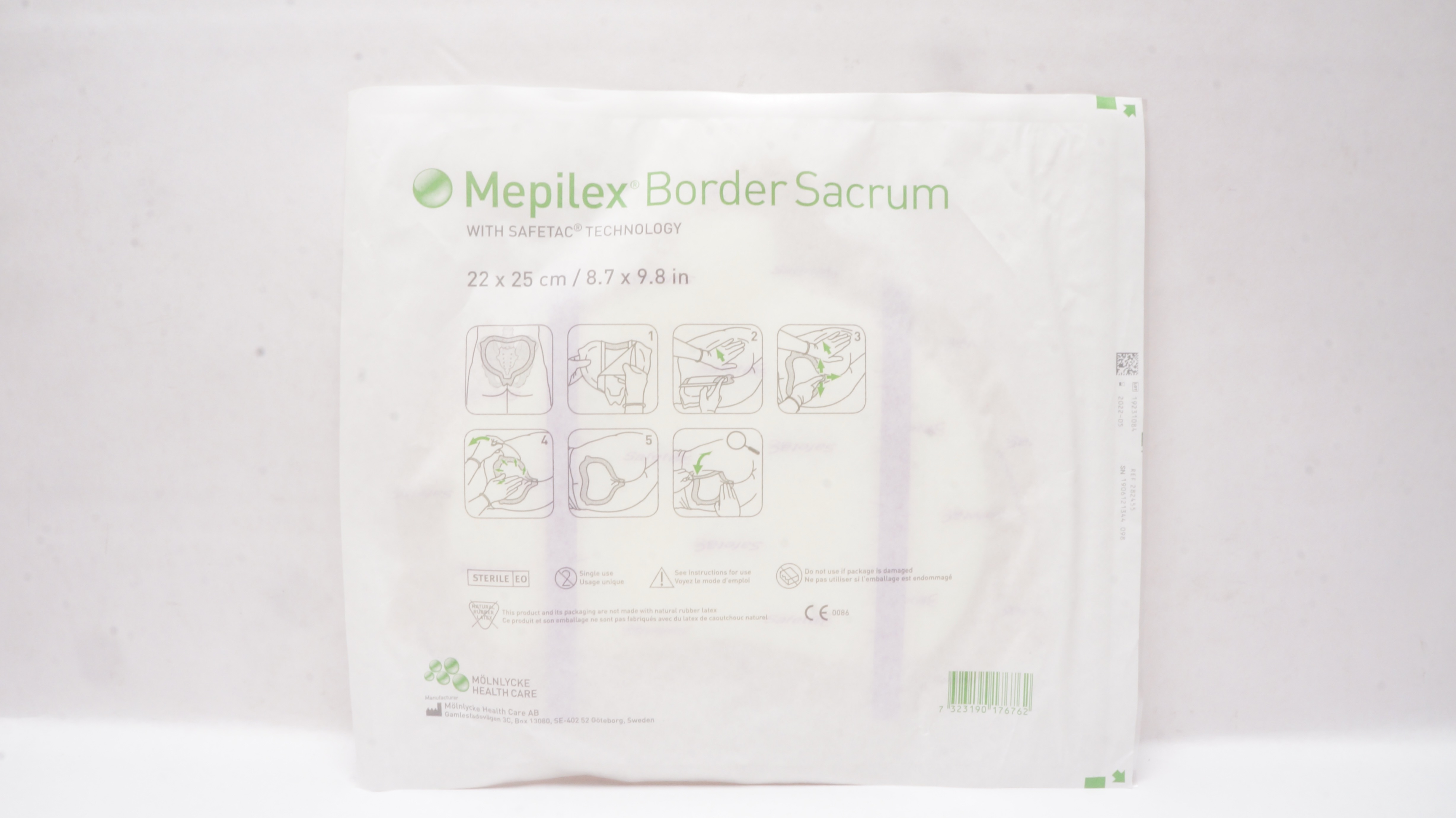 Mölnlycke 282455 Mepilex Border Sacrum with Safetac Technology 8.7 x 9.8In (x)