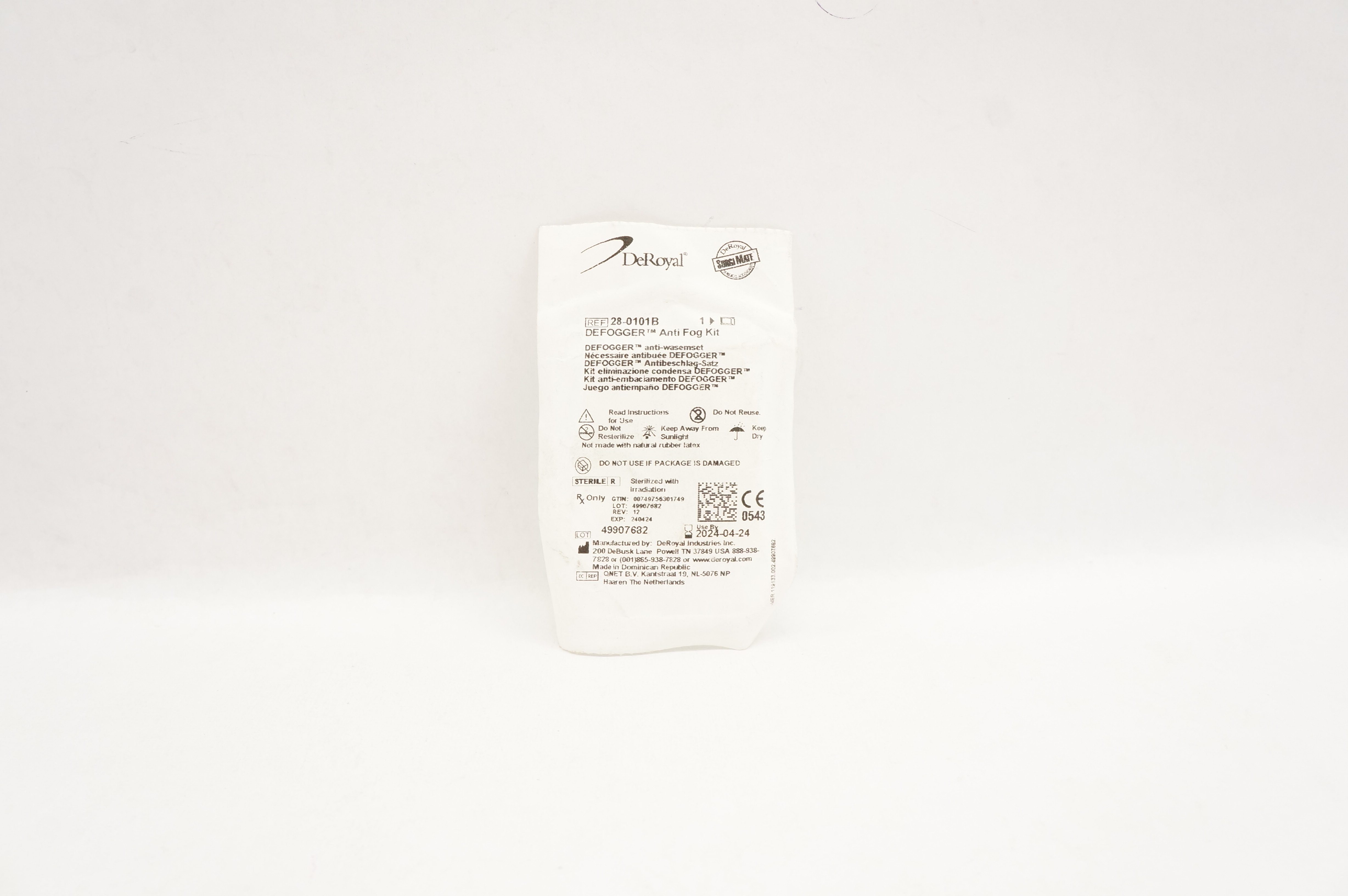 DeRoyal 2B-0101B Defogger Anti Fog Kit