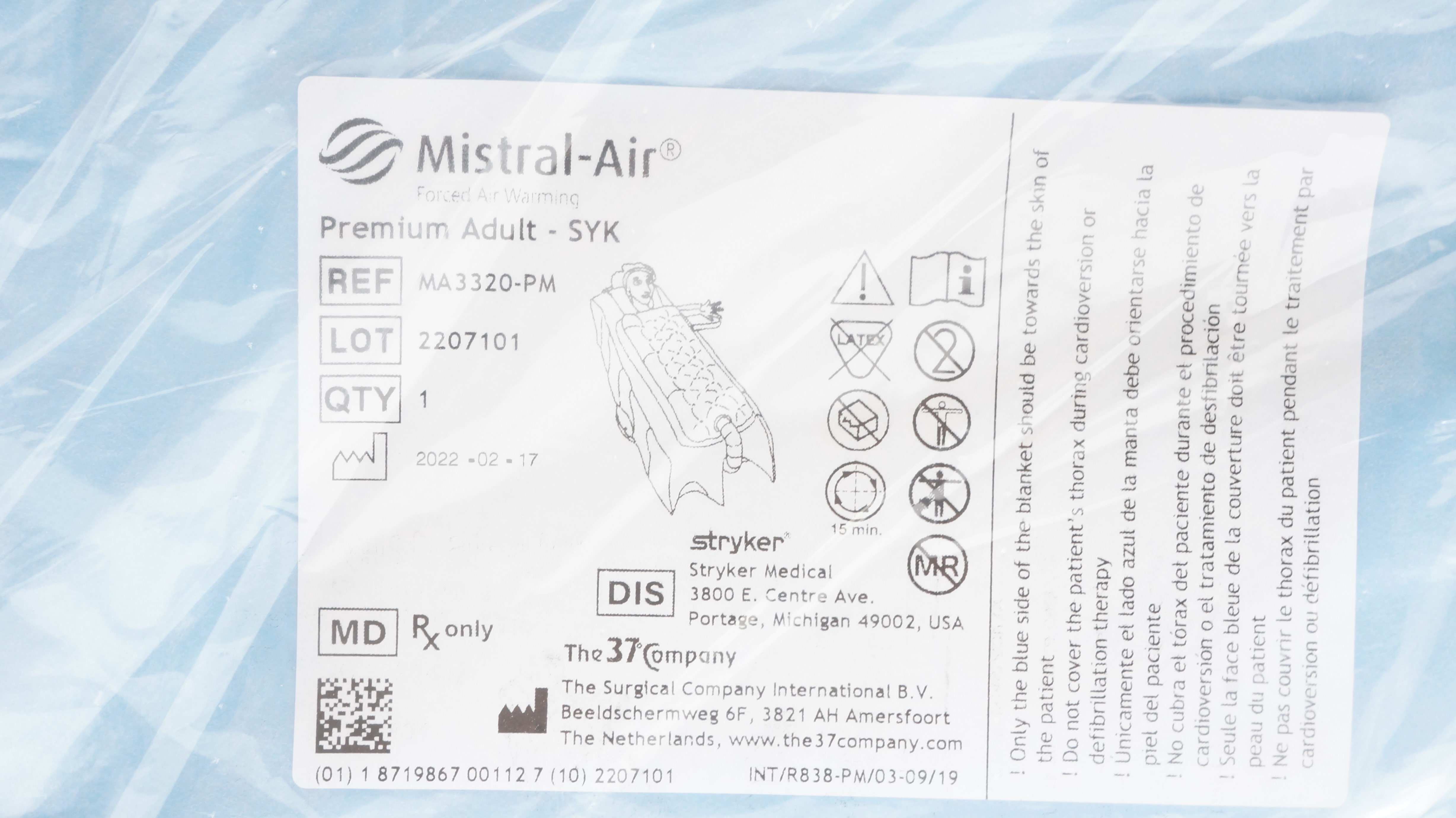 Stryker MA3320-PM Mistral-Air Premium Adult-Syk Blanket - Lot of 2