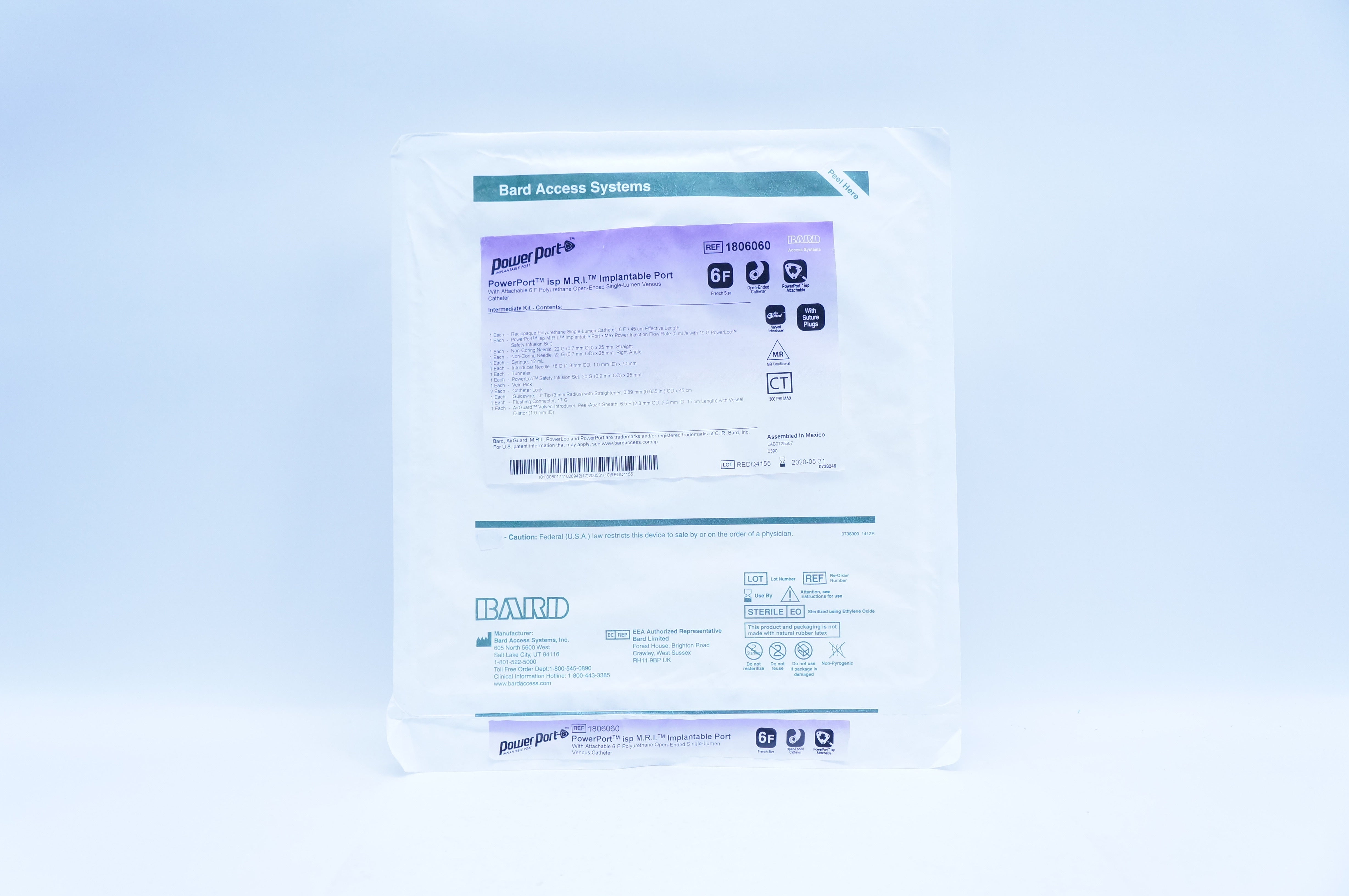 Bard 1806060 Power-Port isp M.R.I. Implantable Port 6F. x 45cm (x)
