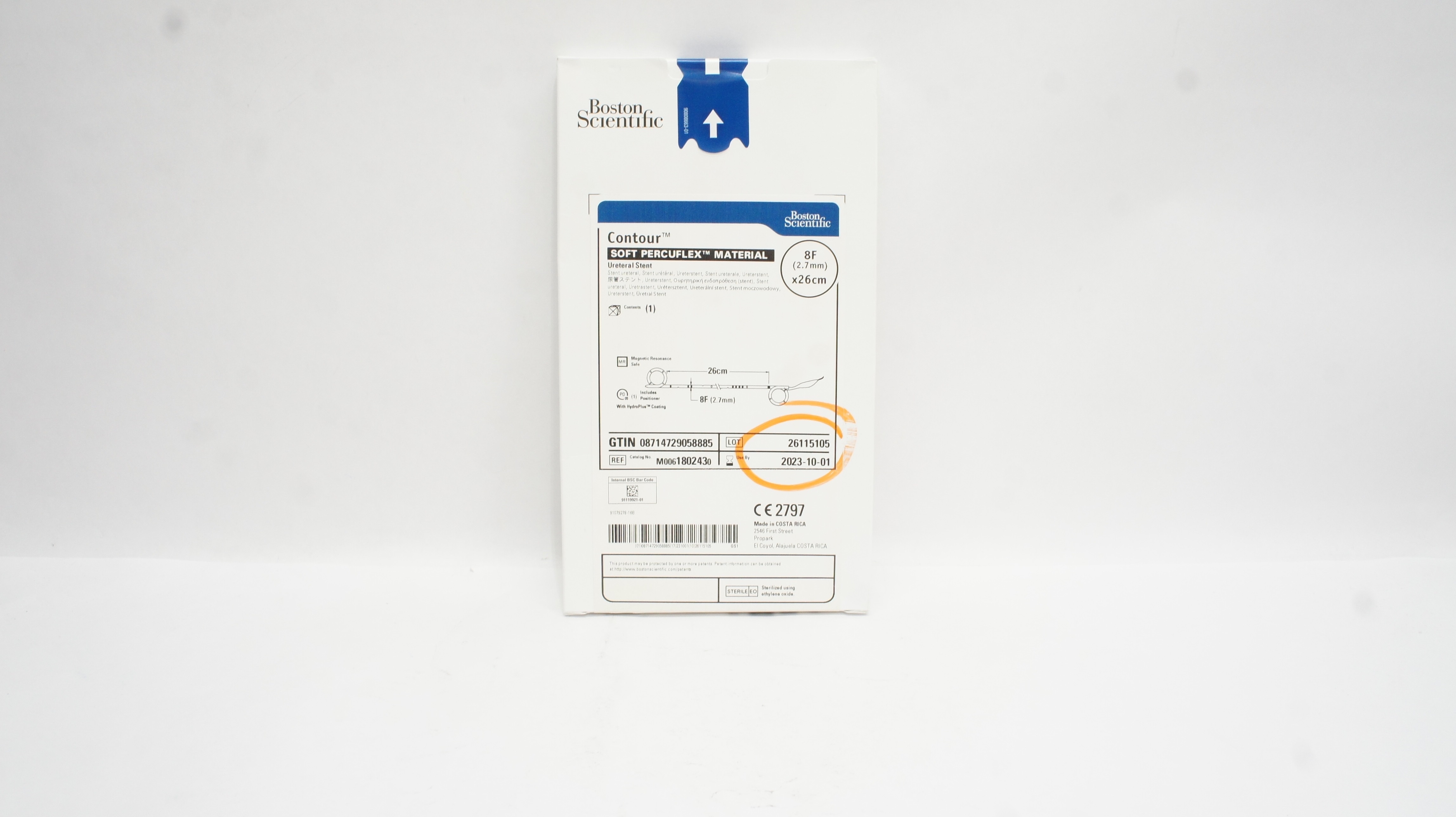 Boston Scientific M0061802430 Contour Ureteral Stnt 8F x 26cm (x)