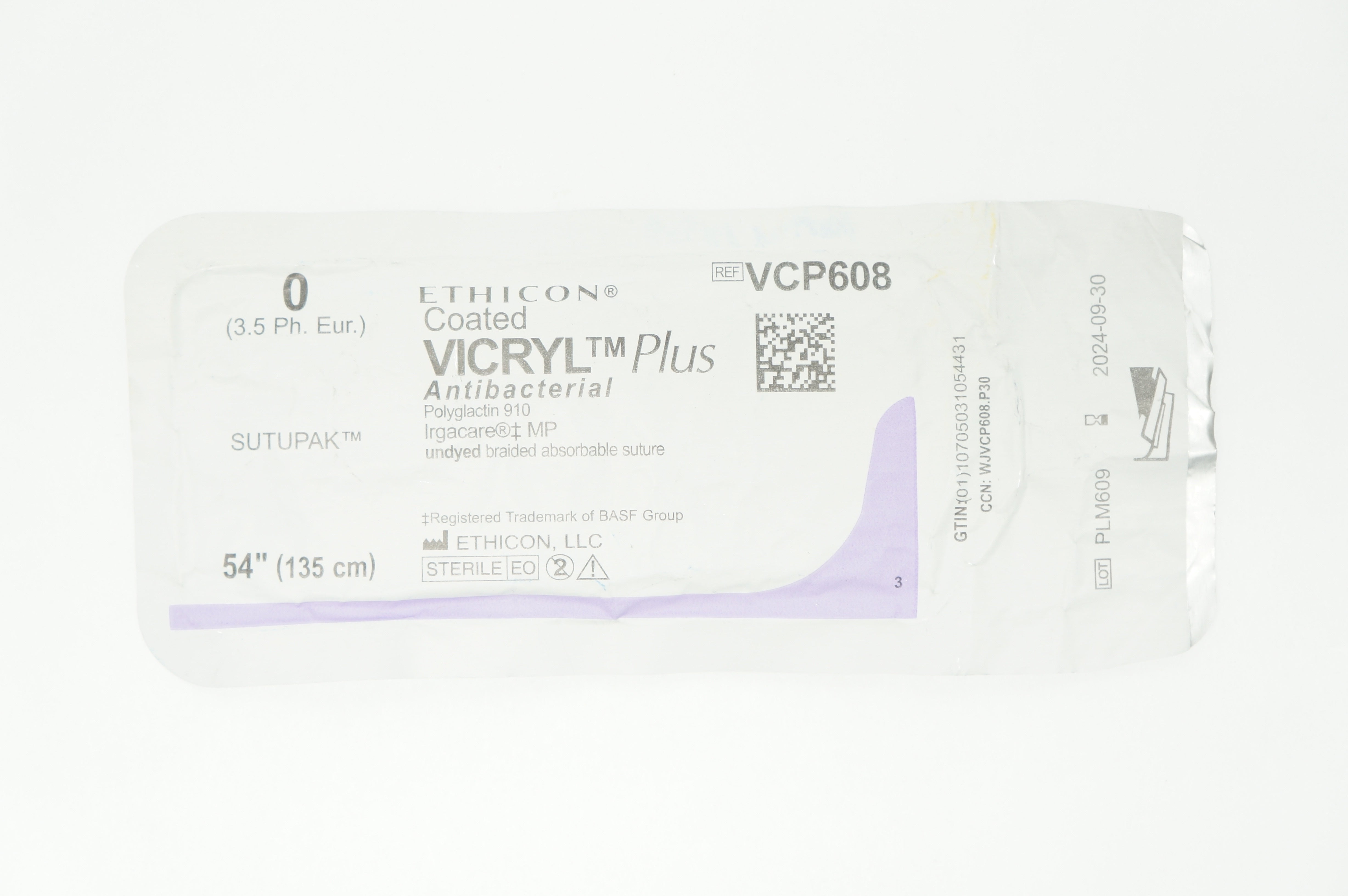Ethicon VCP608  0 VICRYL Plus SUTUPAK 54inch