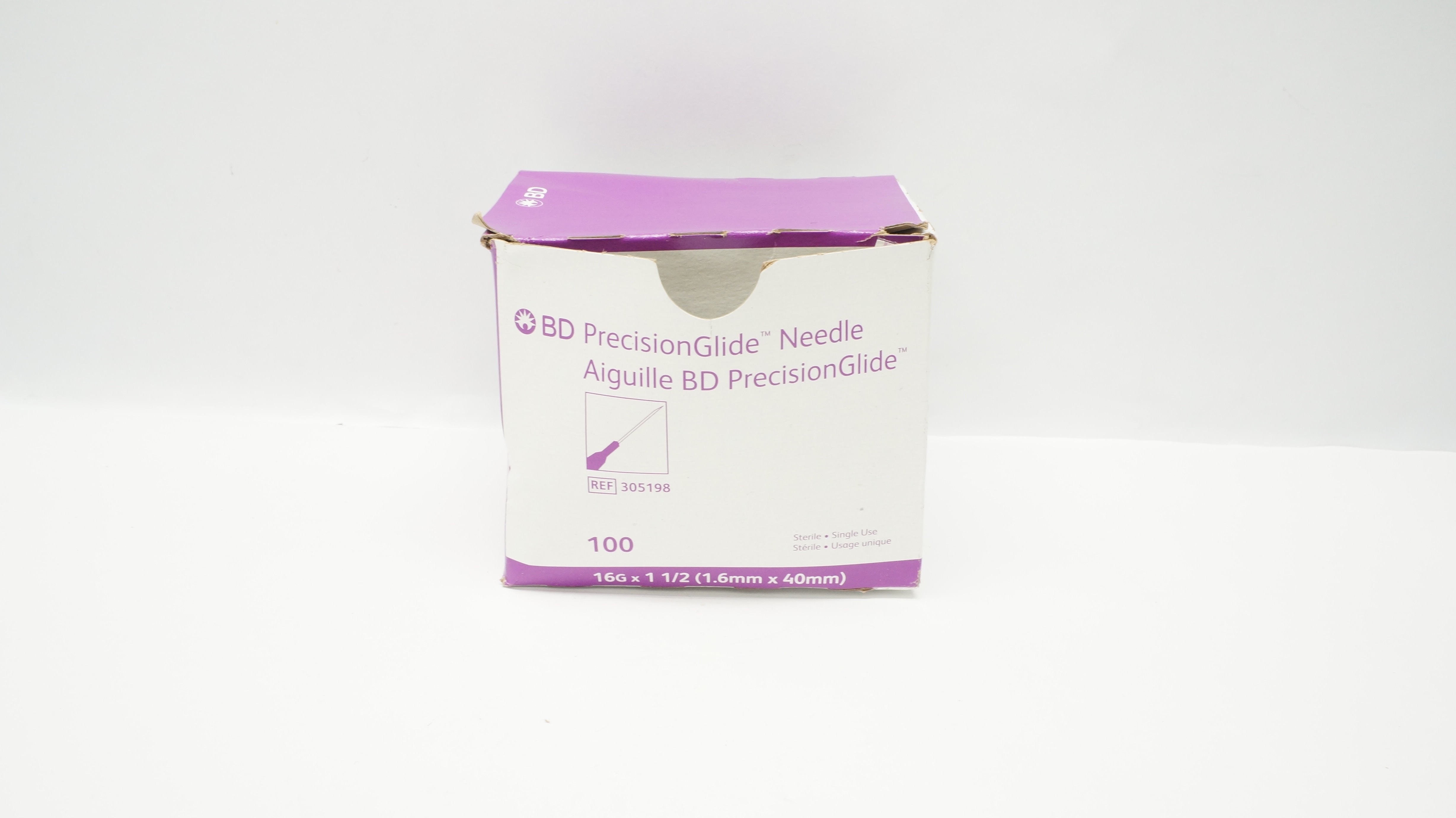 BD 305198 PrecisionGlide Ndle 16G x 1-1/2 - Box of 50