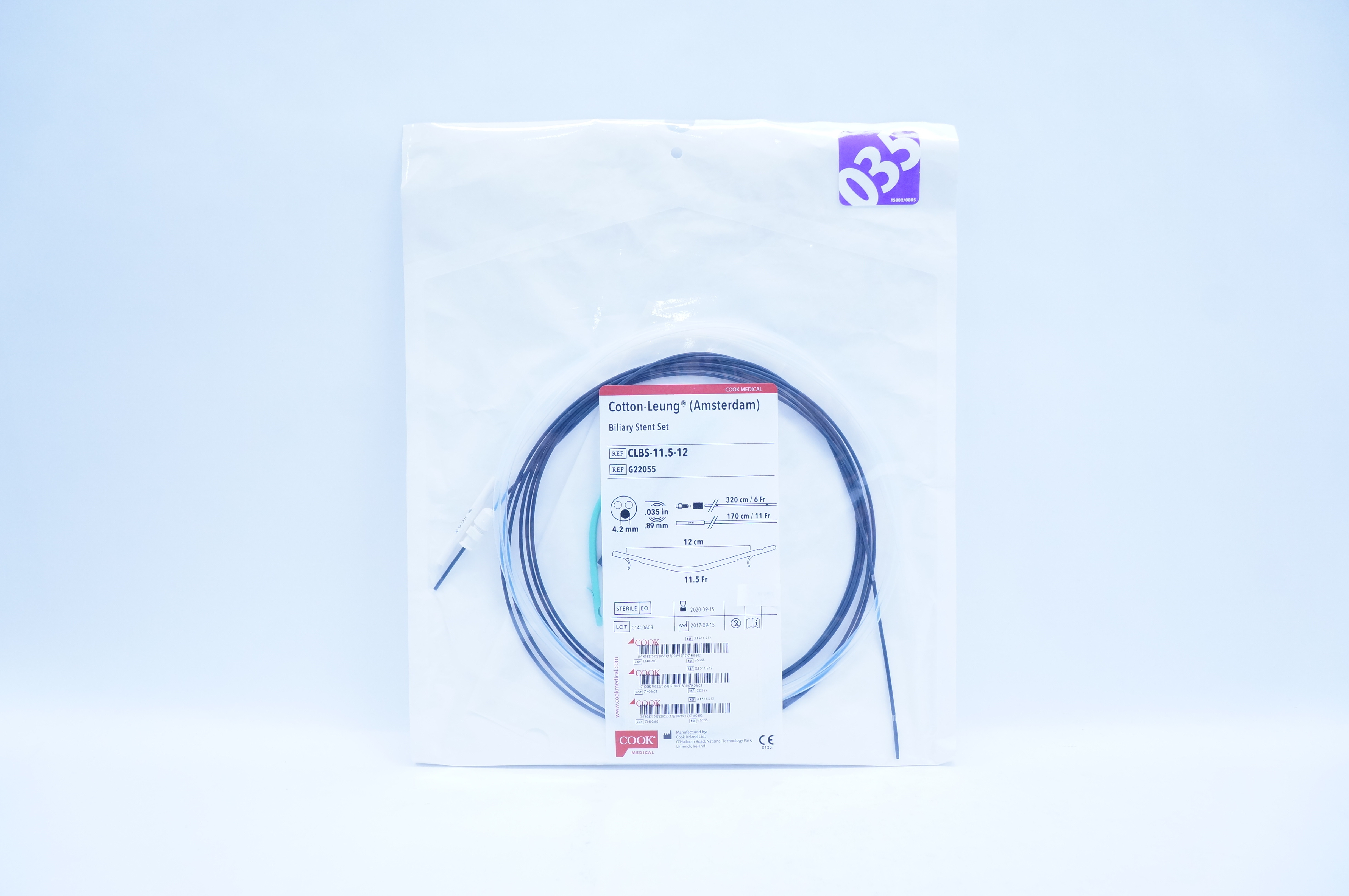Cook Medical G22055 Cotton-Leung Biliary Stnt Set 11.5 Fr. x 12cm (x)